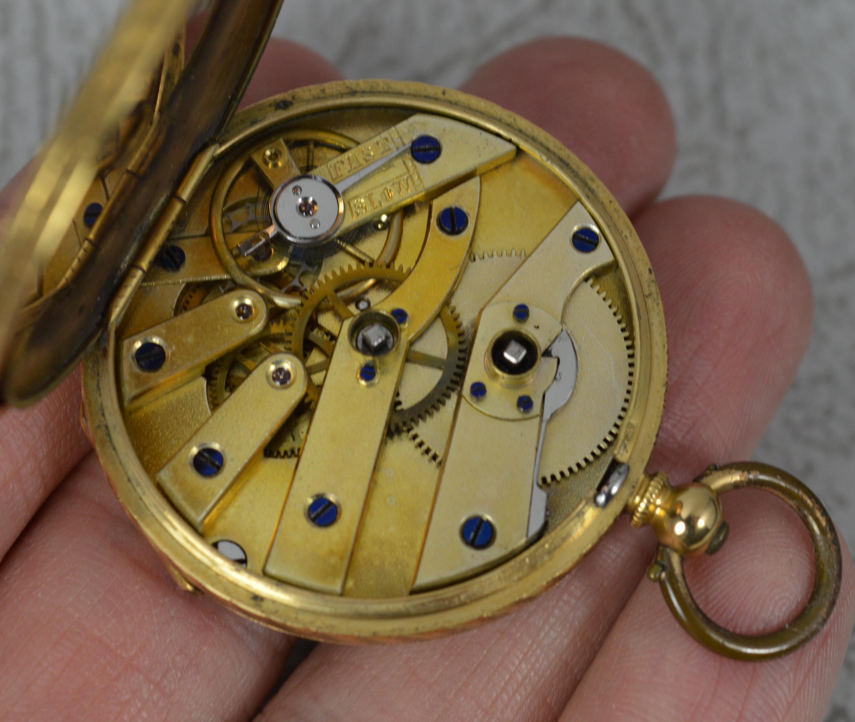Antique 18 Carat Gold Ladies Pocket Fob Watch, Working 5