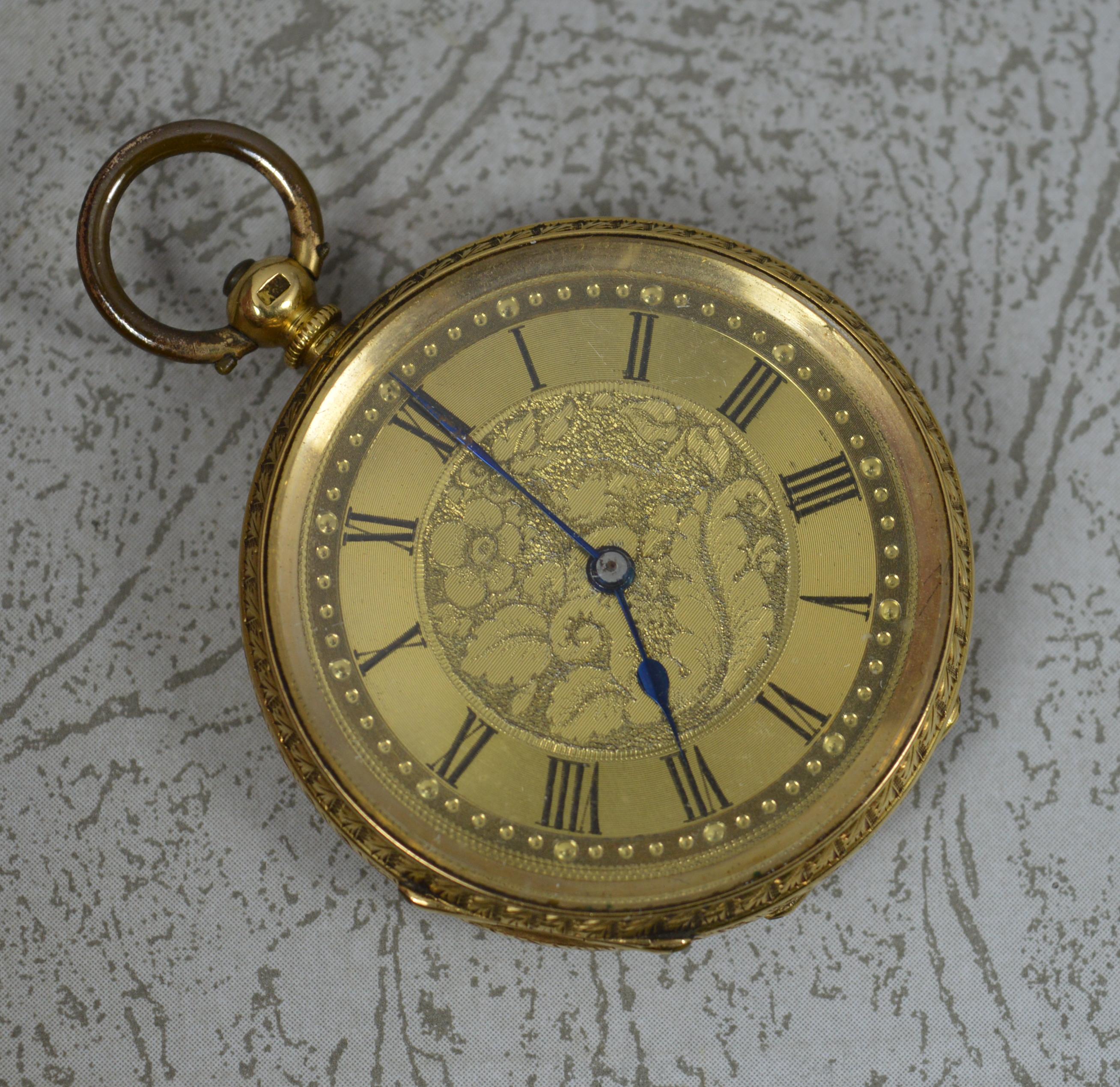 Victorian Antique 18 Carat Gold Ladies Pocket Fob Watch, Working