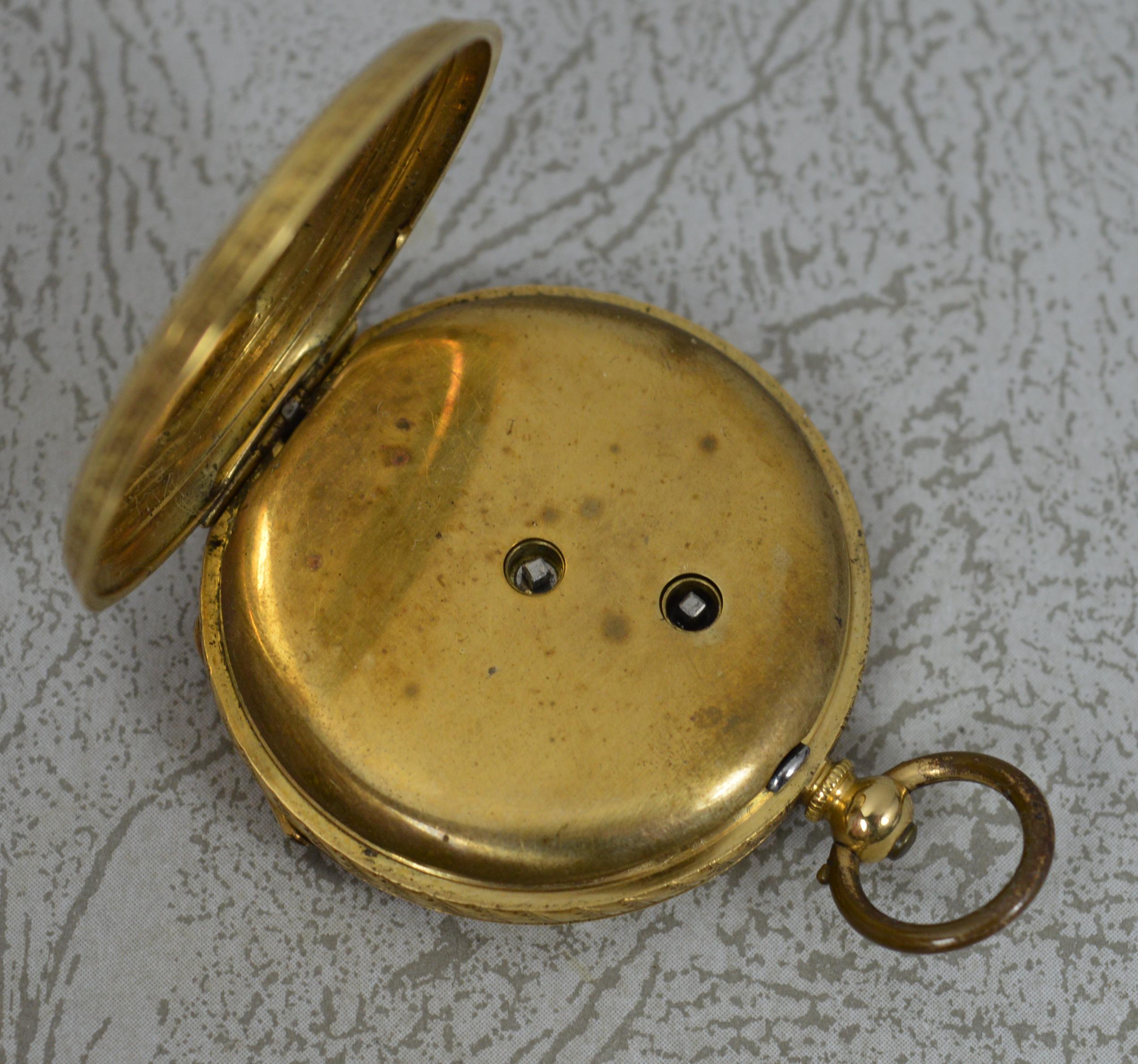 Antique 18 Carat Gold Ladies Pocket Fob Watch, Working 1