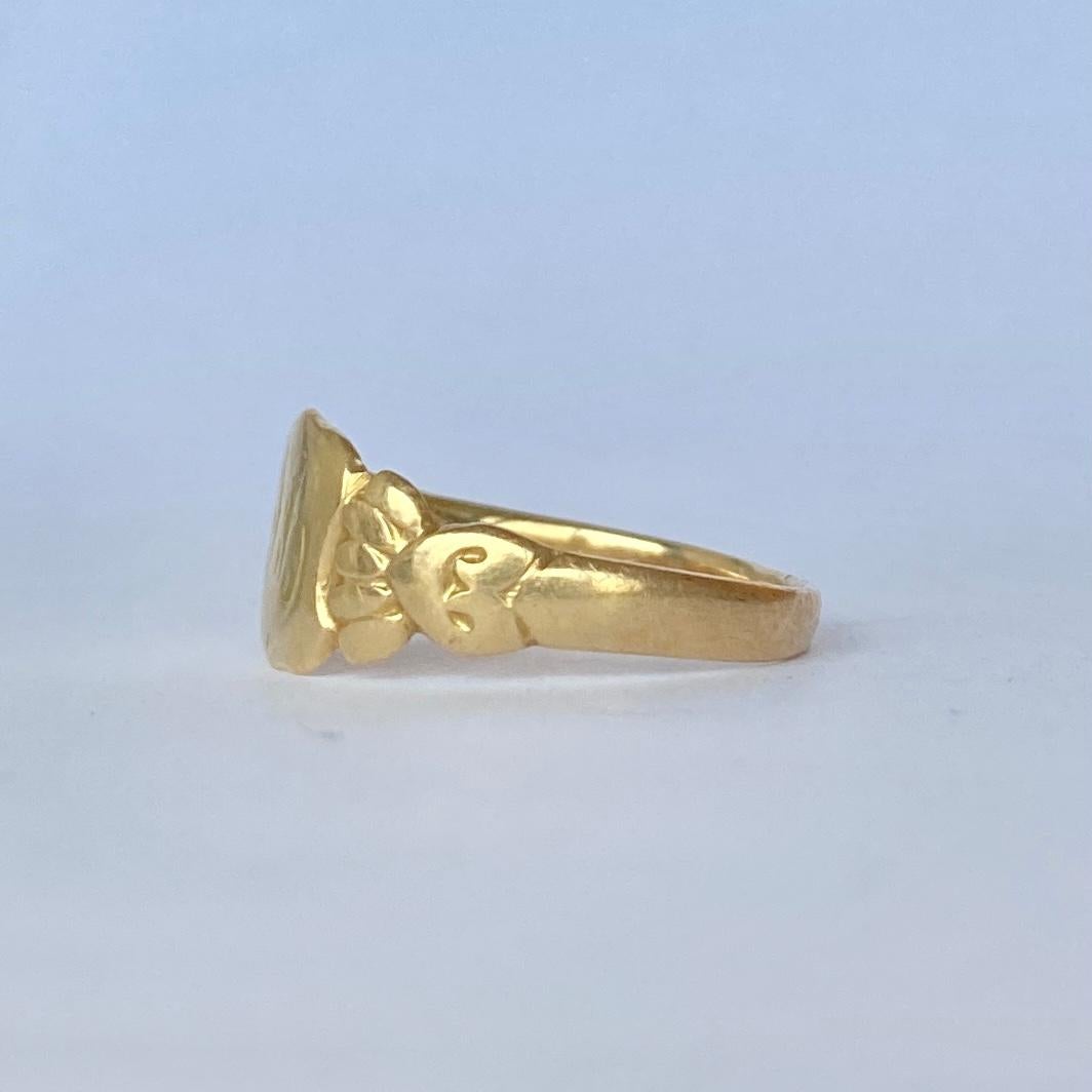 Art Deco Antique 18 Carat Gold Signet Ring
