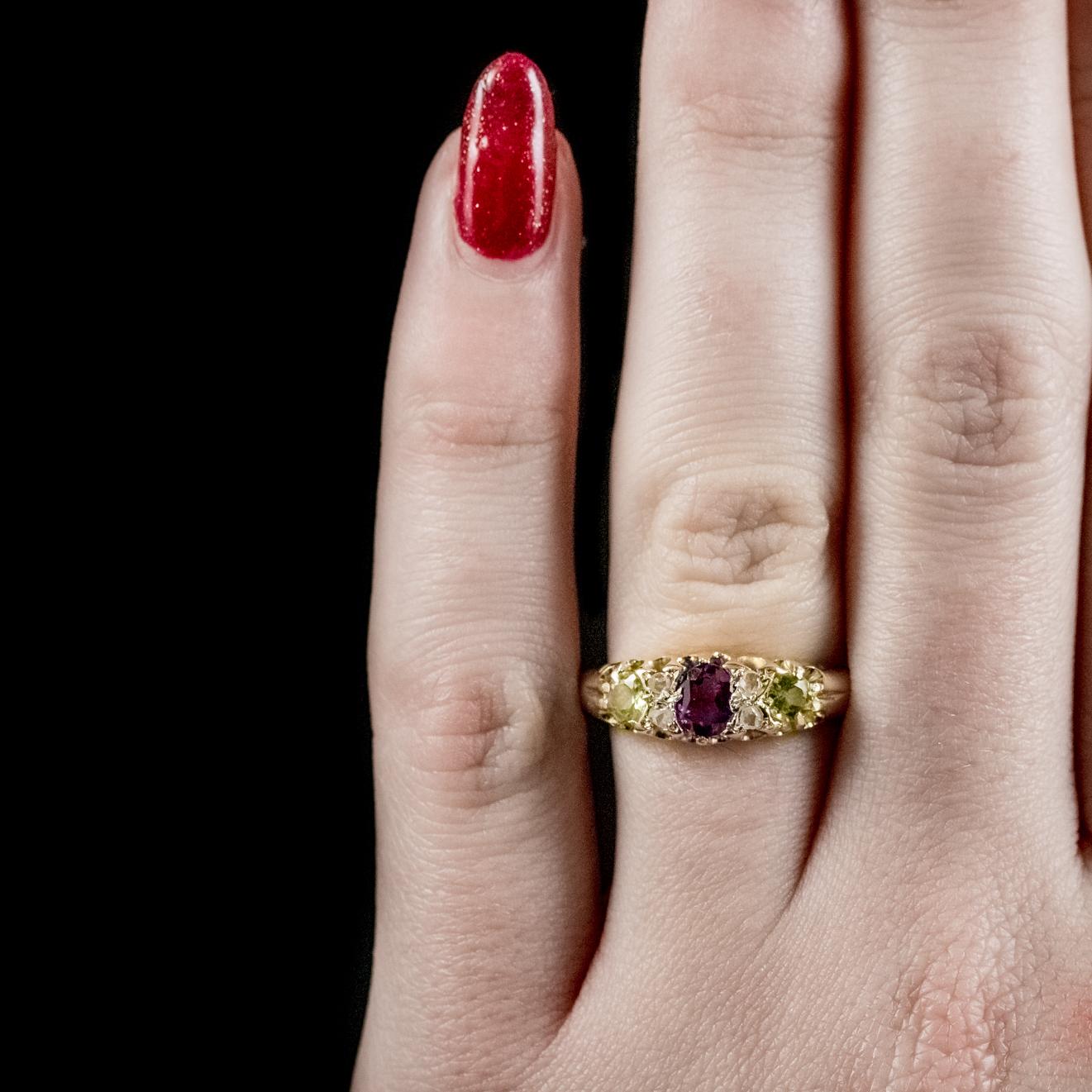 Antique 18 Carat Gold Victorian Suffragette Ring, circa 1900 4