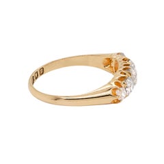 Antique 18 Carat Yellow Gold Five-Stone Old Cut Ring, 1894