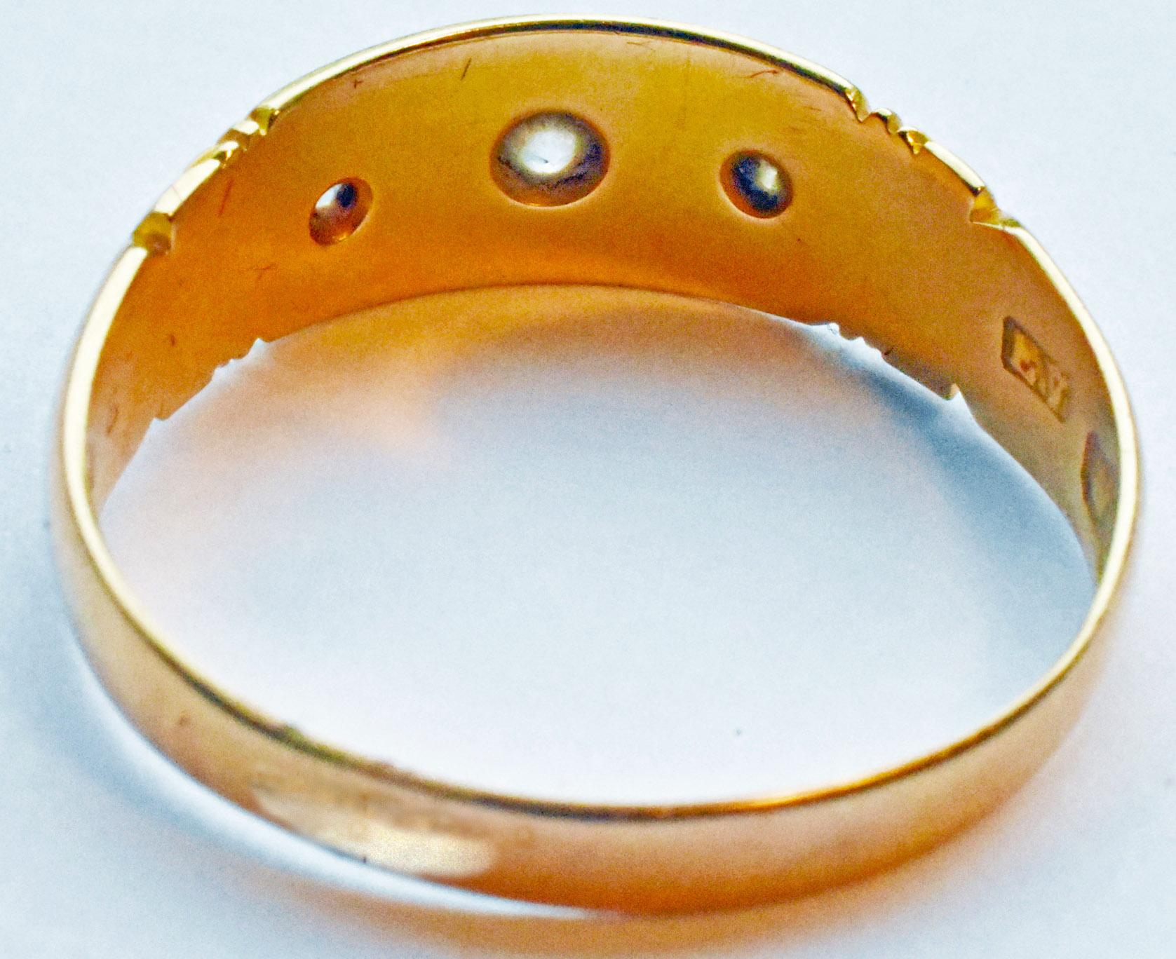 Rose Cut Antique 18 Karat and Diamond Gypsy Ring