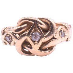 Antiker 18 Karat Lover's Knot-Ring HM Chester, 1909