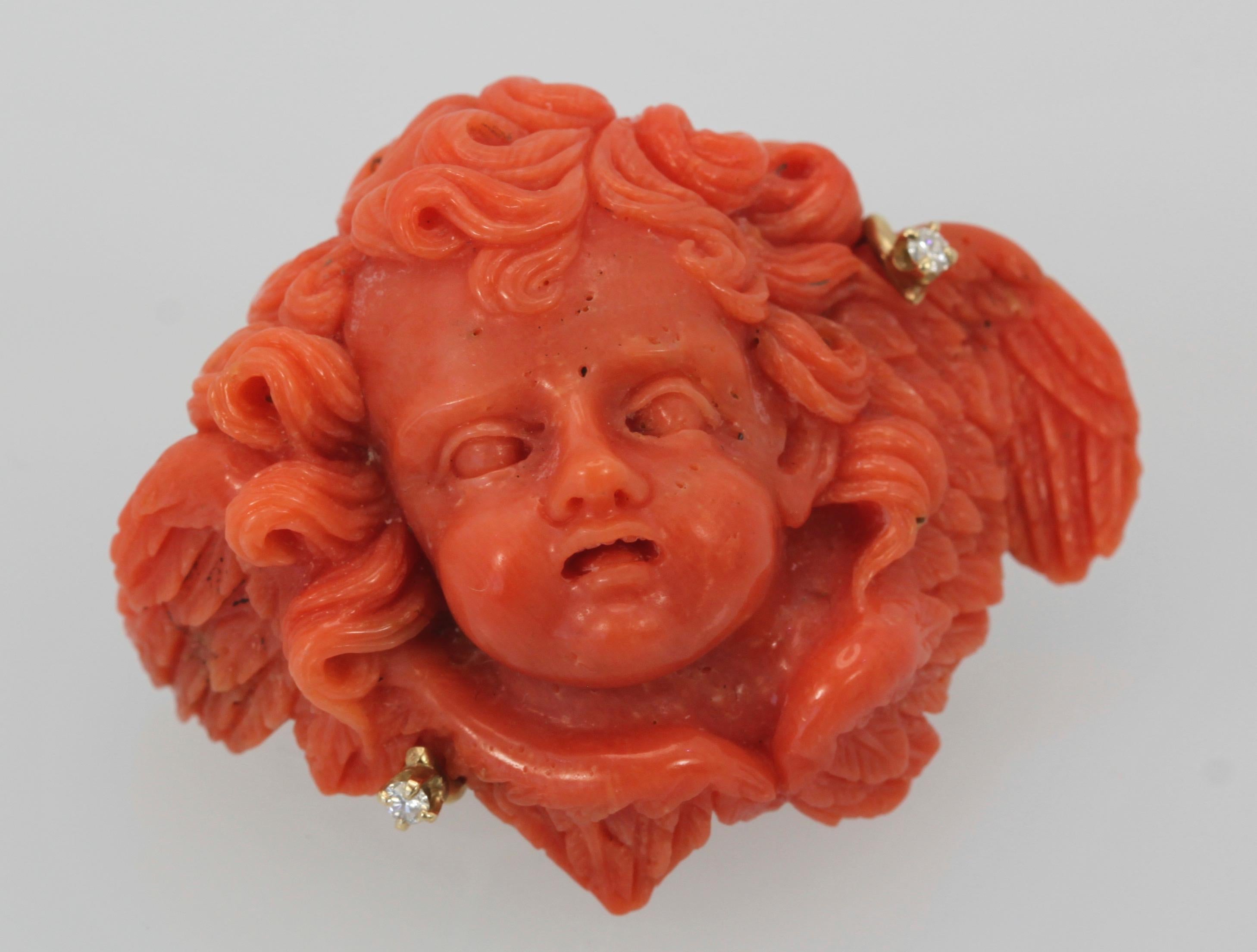 Antique 18 Karat Carved Coral 