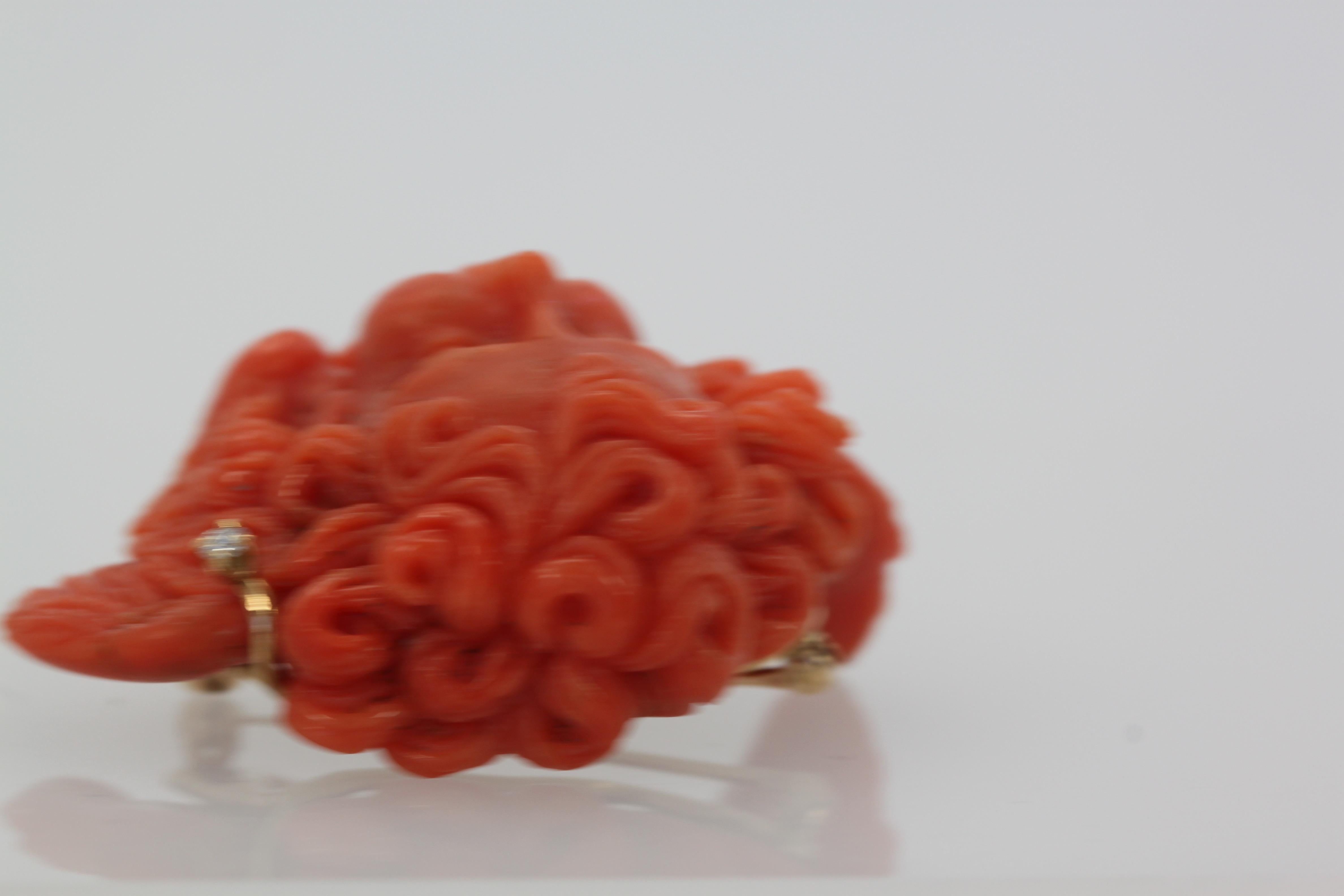 Antique 18 Karat Carved Coral 