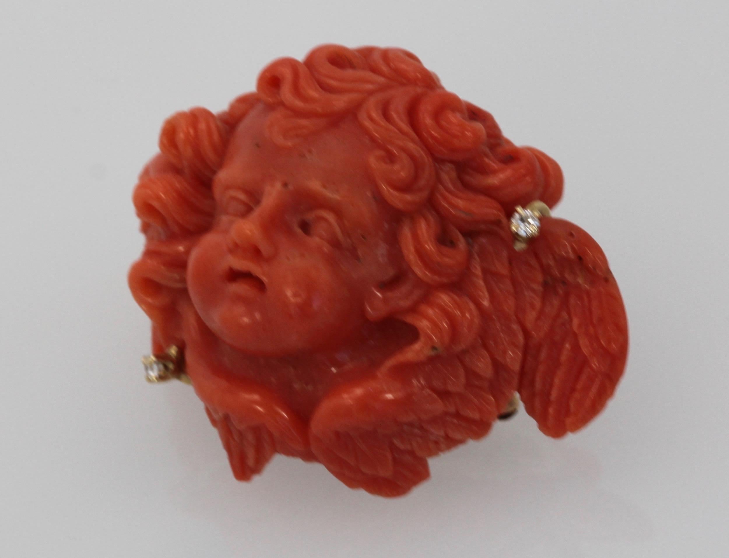 Antique 18 Karat Carved Coral 