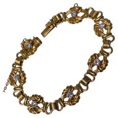 Bracciale antico con diamanti a 18 carati, 1900 circa
