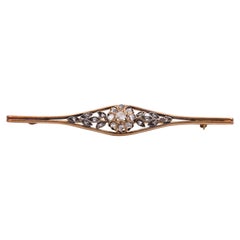Antique 18 Karat Gold and Diamond Brooch, Early 20th Century