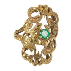 Antique 18 Karat Gold and Emerald Ring, 1930s