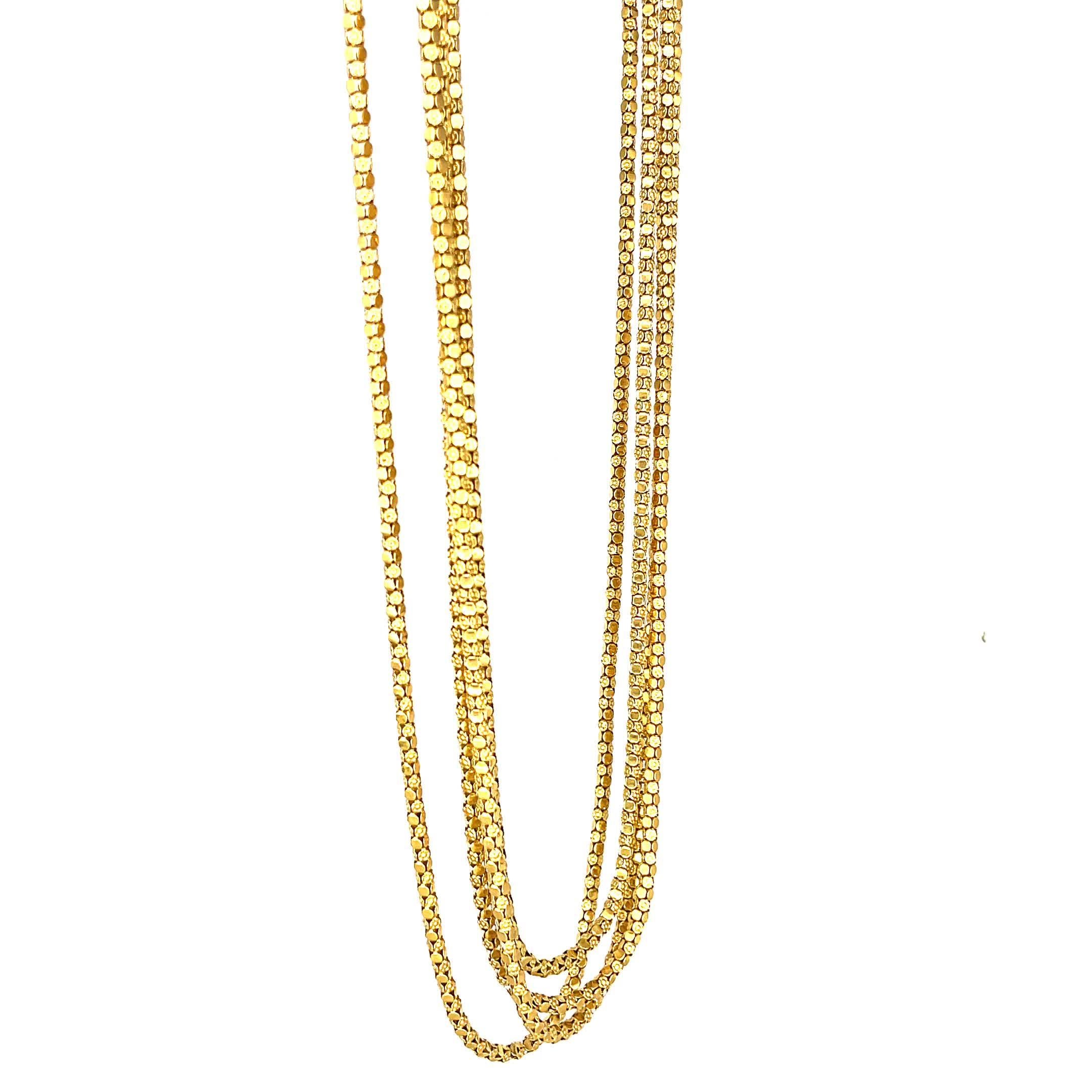 Antique 18 Karat Gold Fancy Link Multi Strand Necklace In Excellent Condition In Beverly Hills, CA