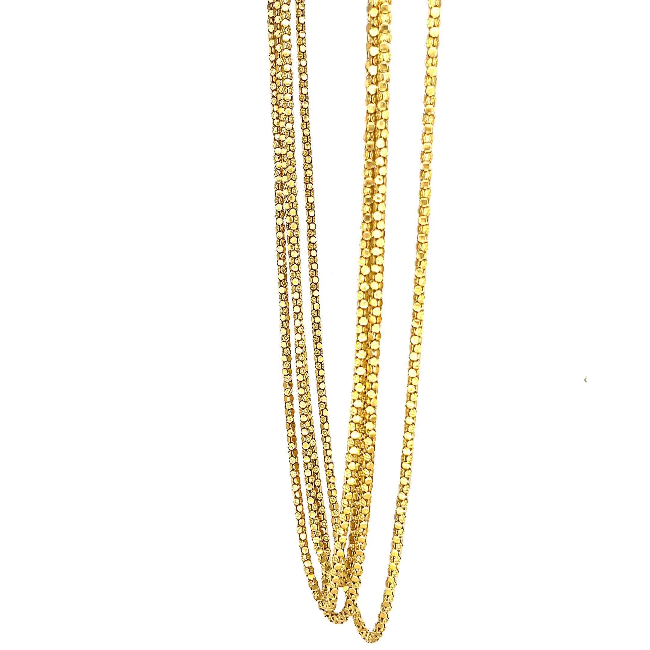 Women's or Men's Antique 18 Karat Gold Fancy Link Multi Strand Necklace