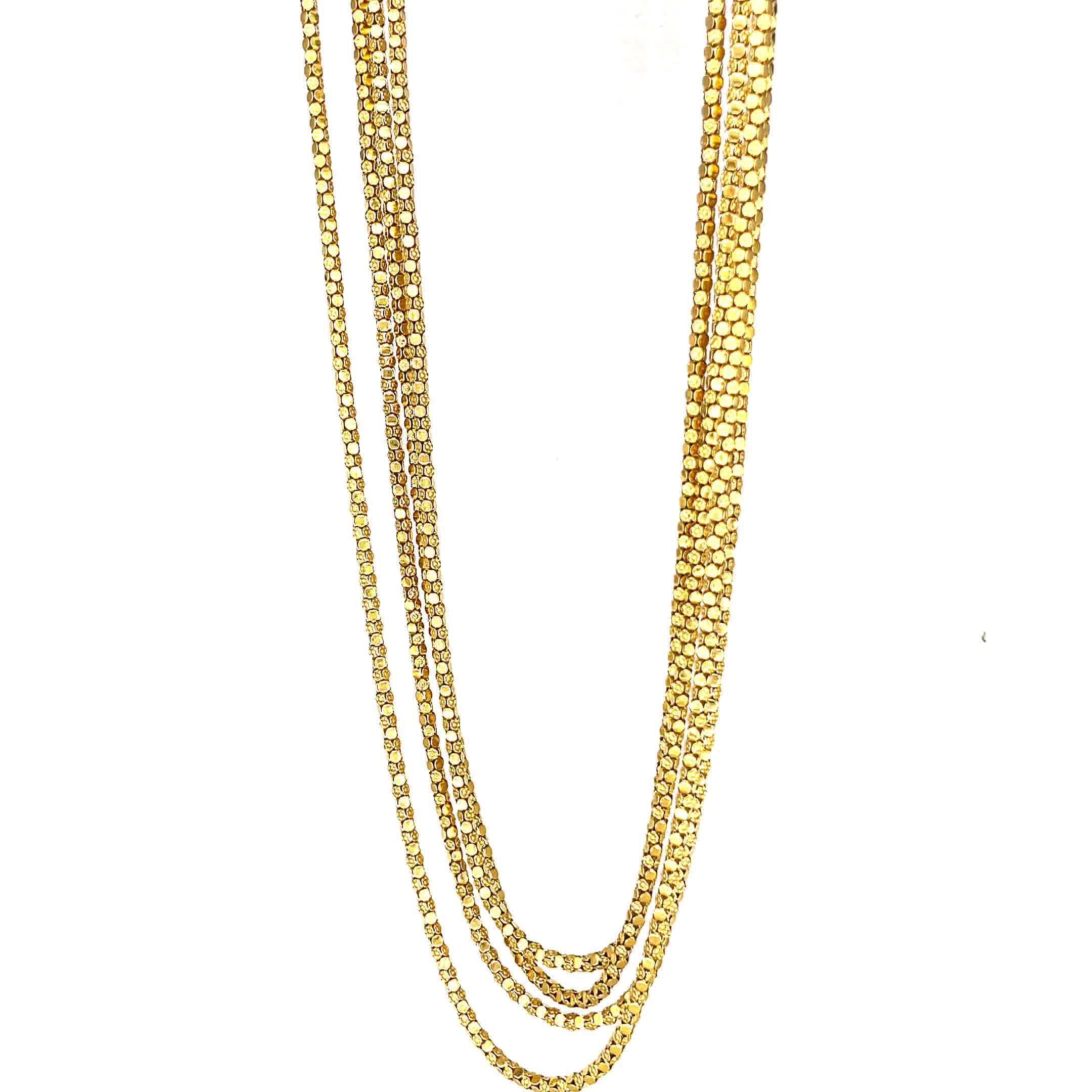 Antique 18 Karat Gold Fancy Link Multi Strand Necklace 1