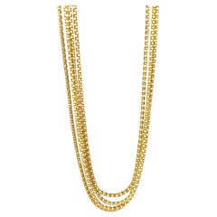 Antique 18 Karat Gold Fancy Link Multi Strand Necklace