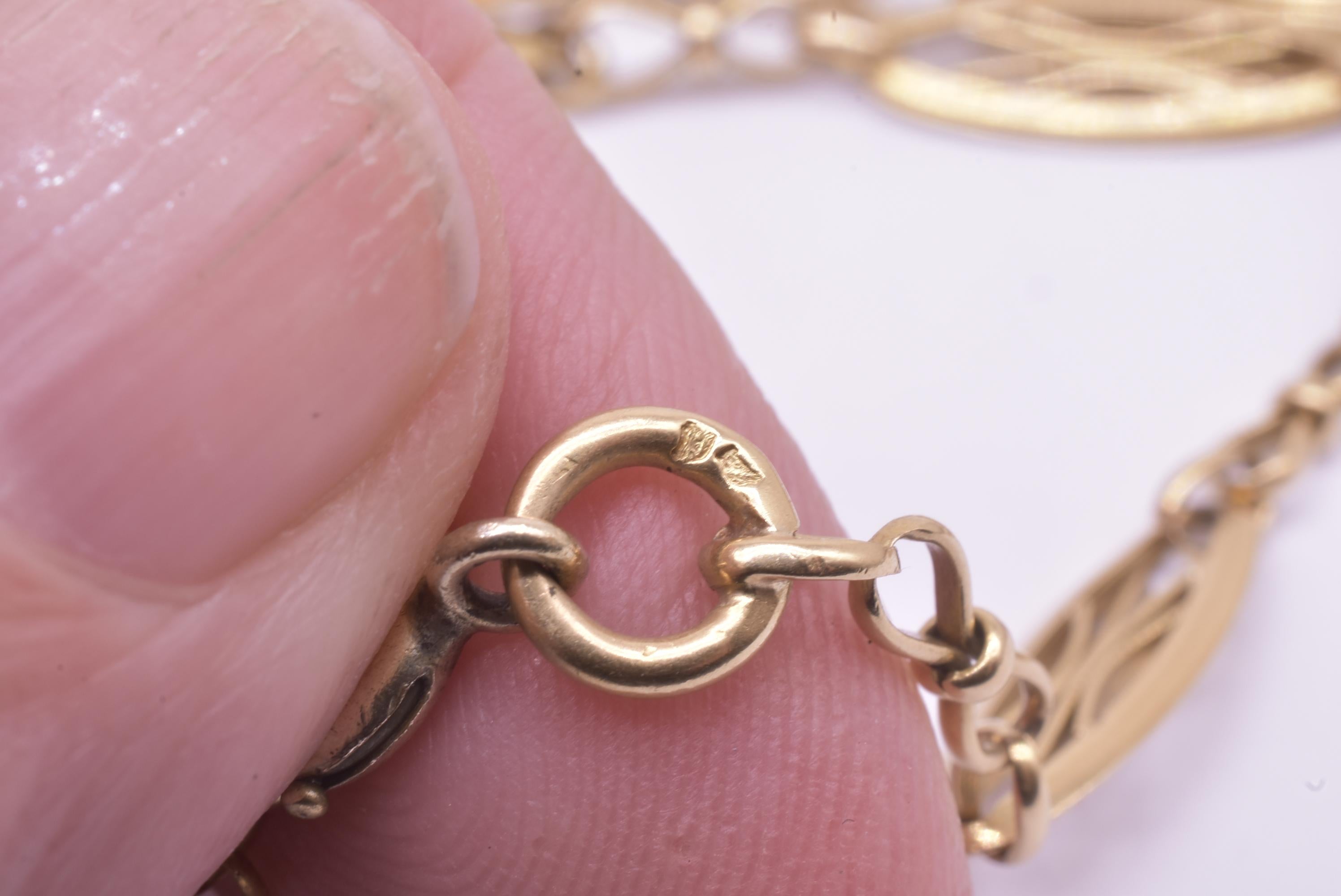 Women's Antique 18 Karat gold French Filigree Watch Chain Necklace