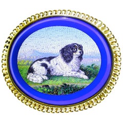 Antique 18 Karat Gold Micro-Mosaic Brooch, European, circa 1860