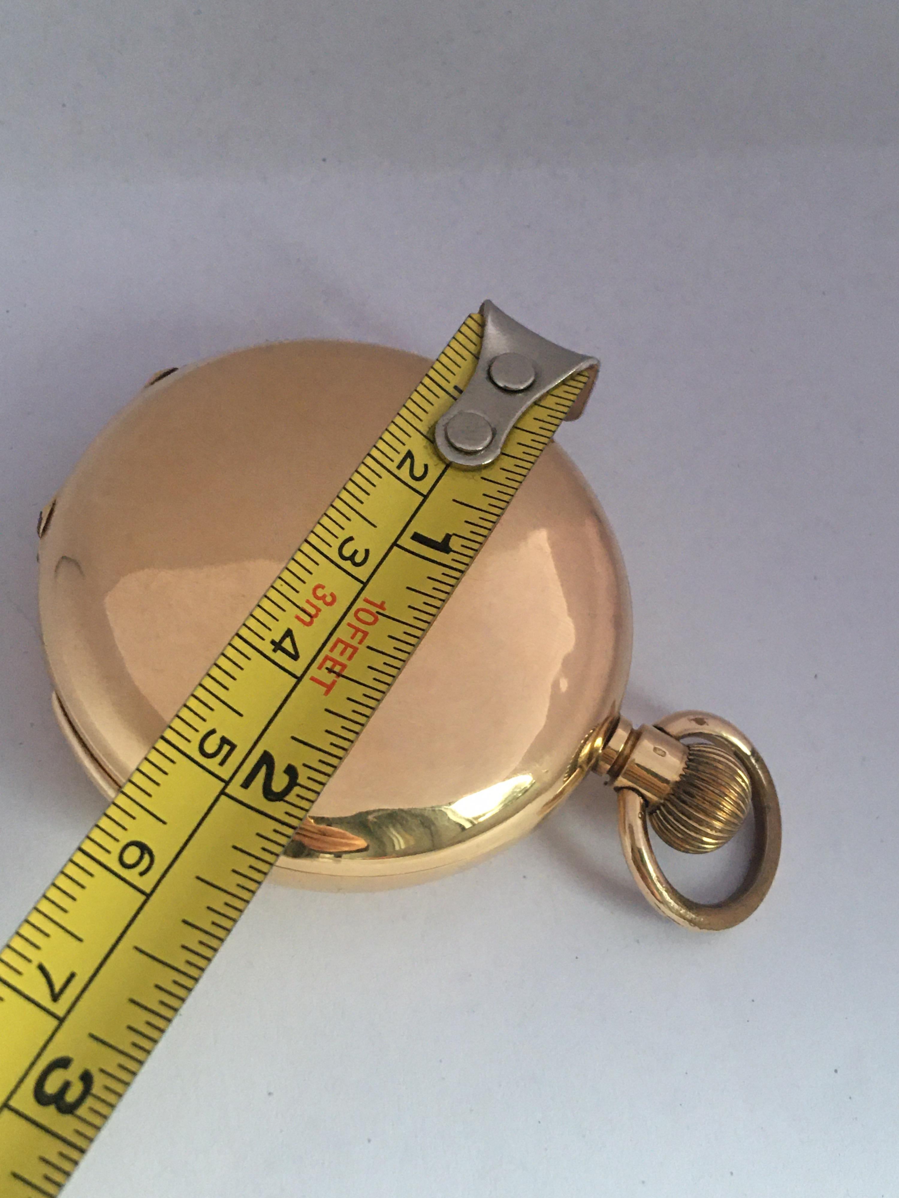 Antique 18 Karat Gold Quarter Repeater Hand Winding Pocket Watch For Sale 3