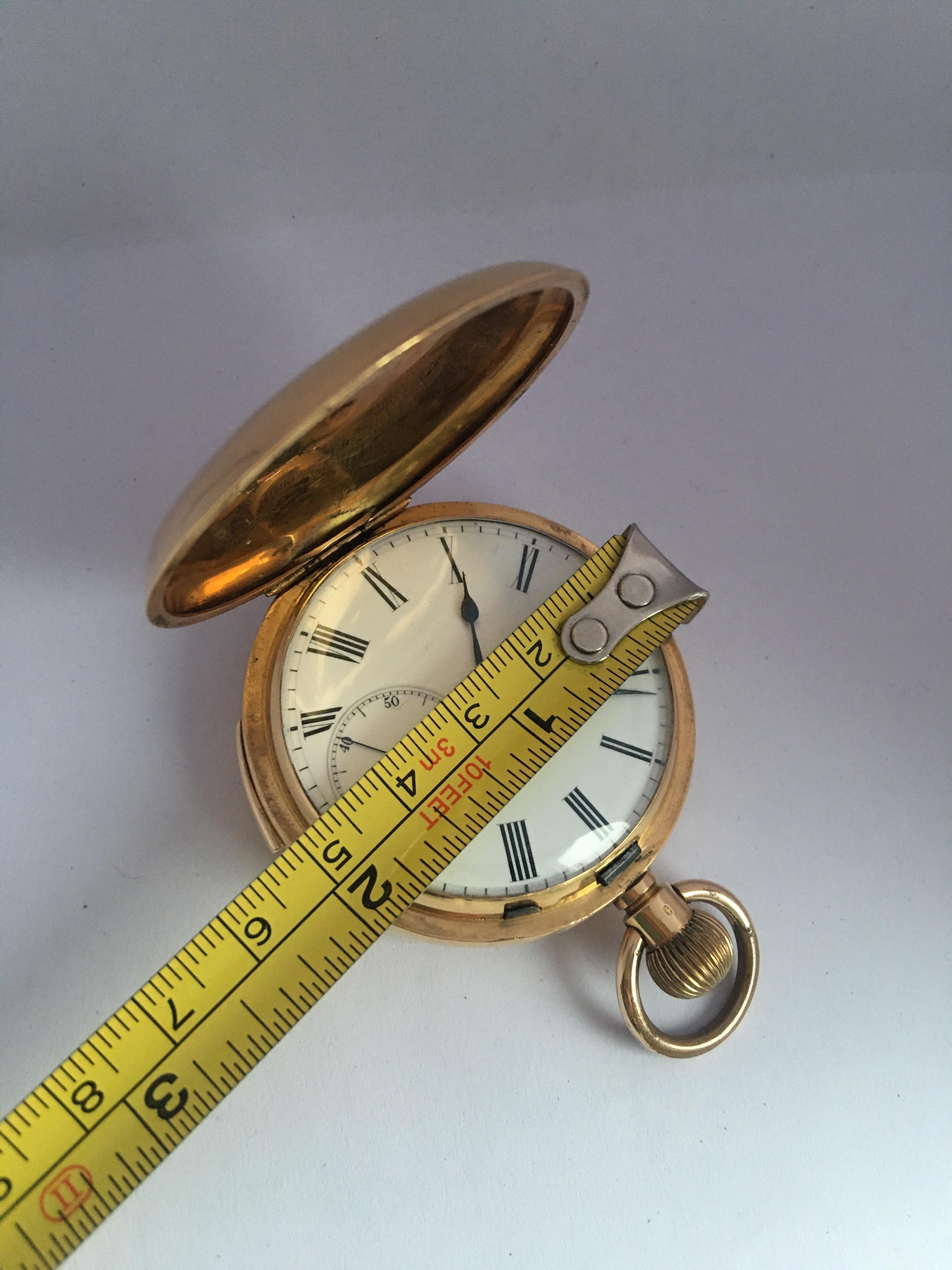 Antique 18 Karat Gold Quarter Repeater Hand Winding Pocket Watch For Sale 4