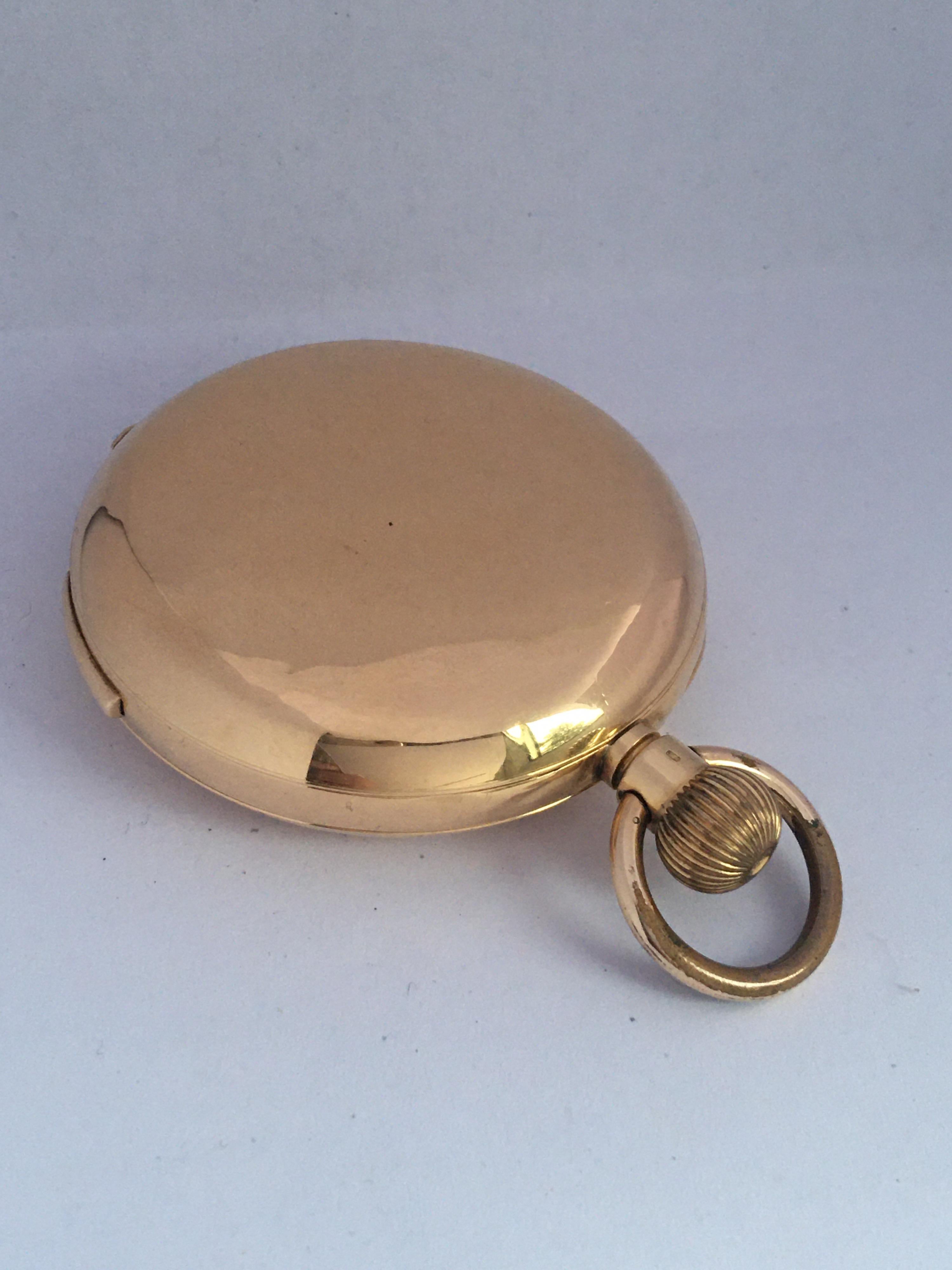 Antique 18 Karat Gold Quarter Repeater Hand Winding Pocket Watch For Sale 8
