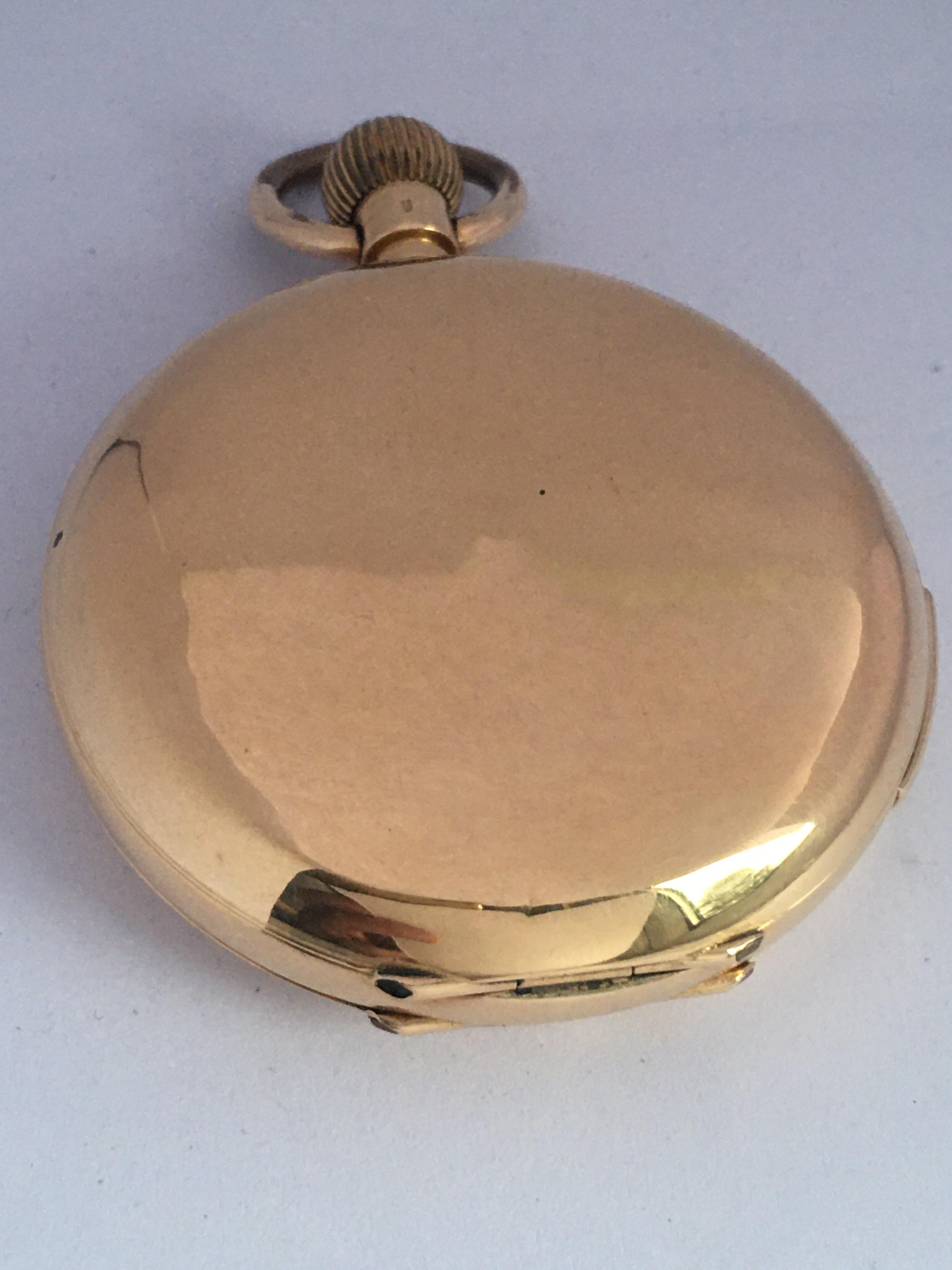 Antique 18 Karat Gold Quarter Repeater Hand Winding Pocket Watch For Sale 9
