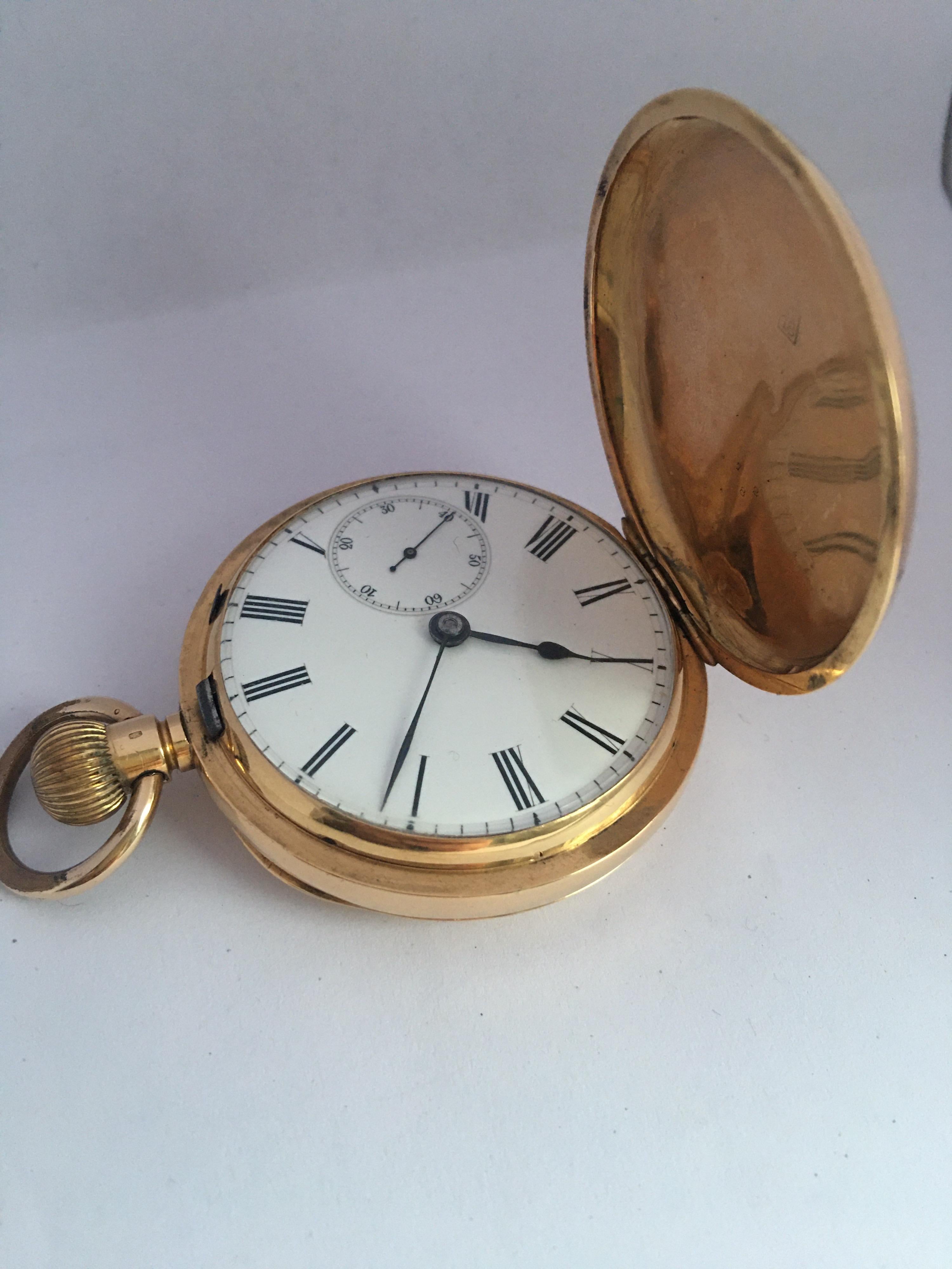 Antique 18 Karat Gold Quarter Repeater Hand Winding Pocket Watch For Sale 10