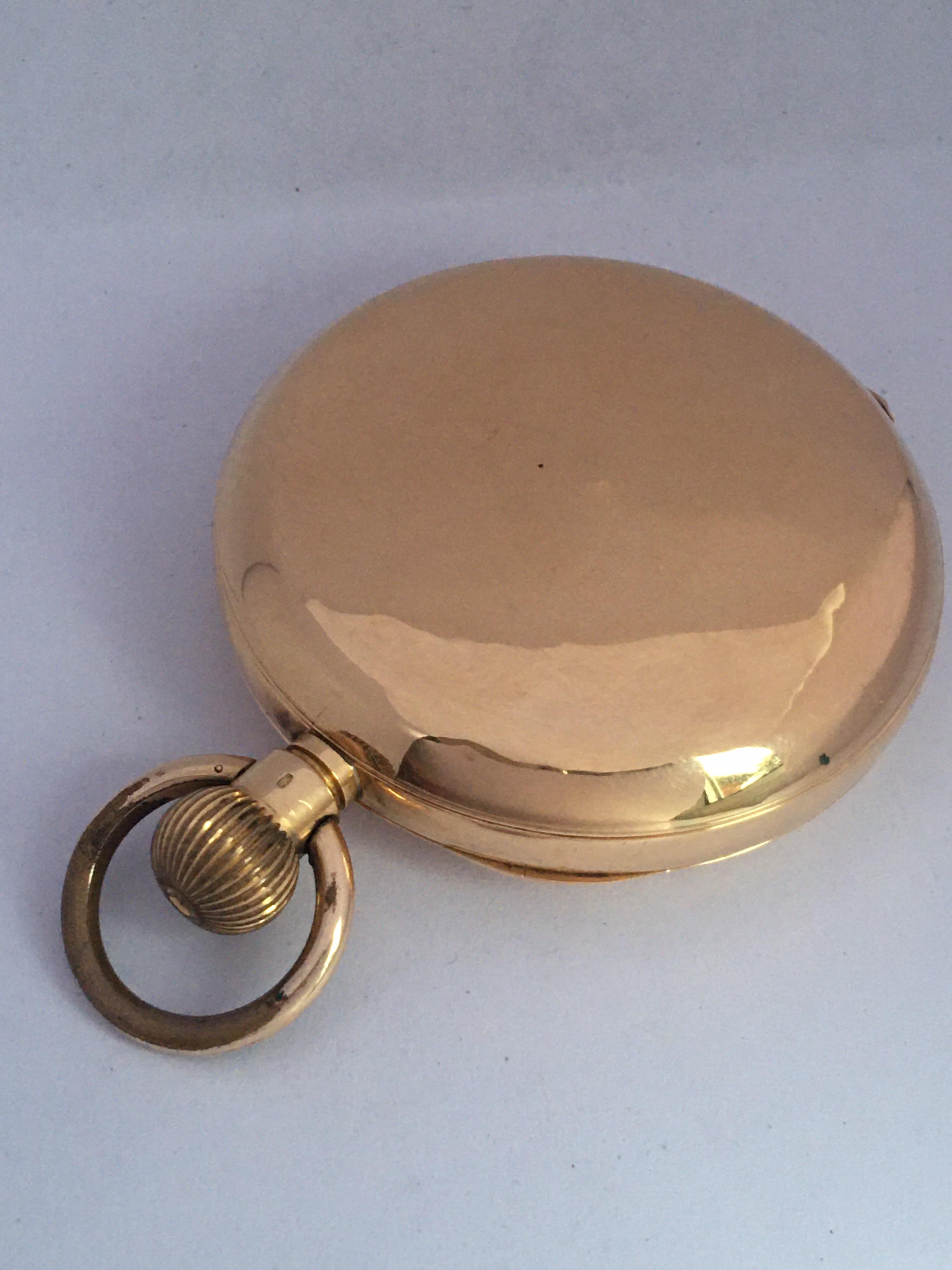 Antique 18 Karat Gold Quarter Repeater Hand Winding Pocket Watch For Sale 2