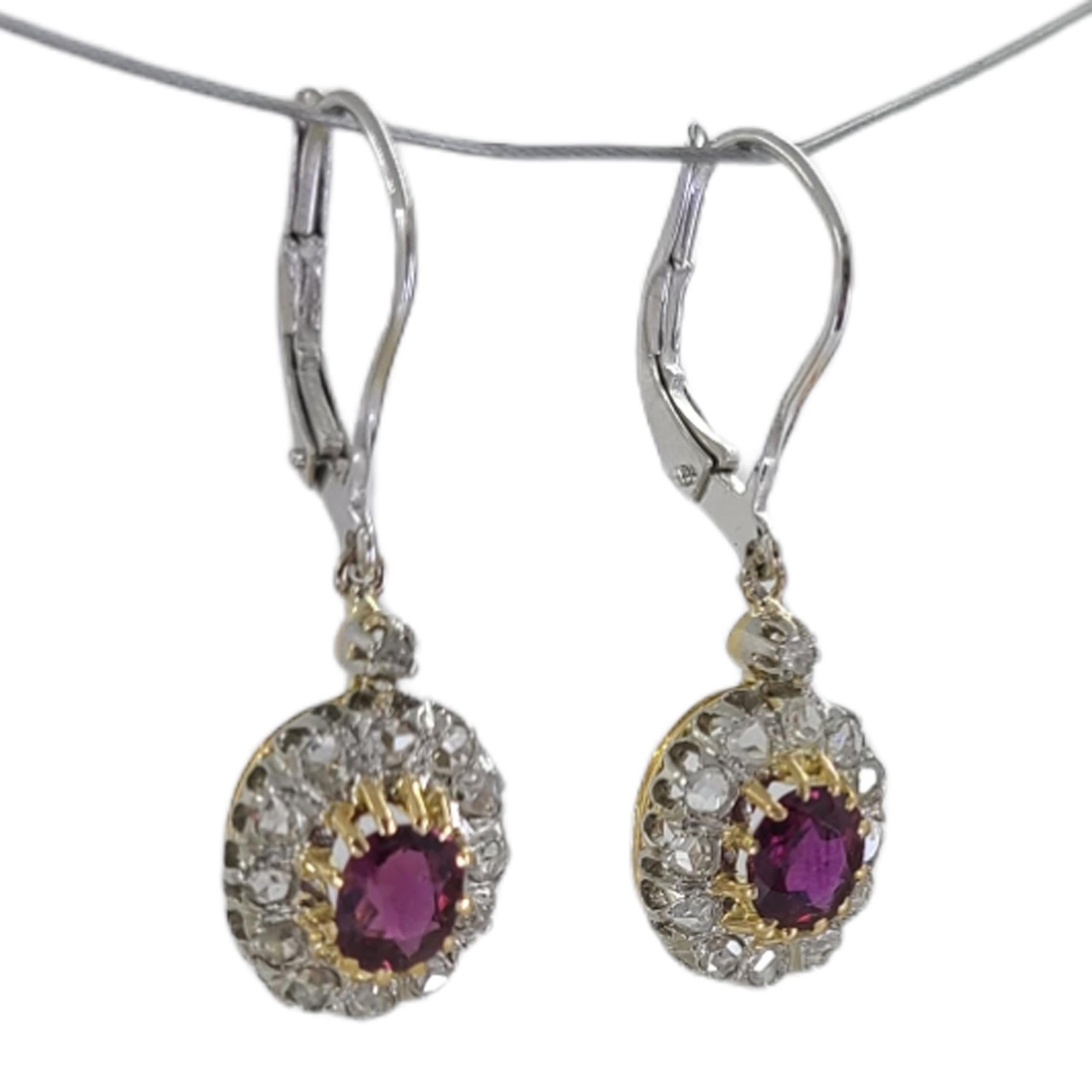 antique ruby drop earrings