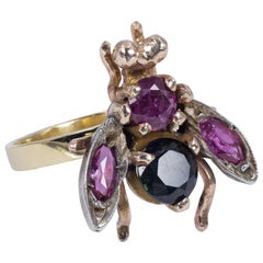 Antique 18 Karat Gold, Sapphire and Ruby Conversion Ring, Early 1900