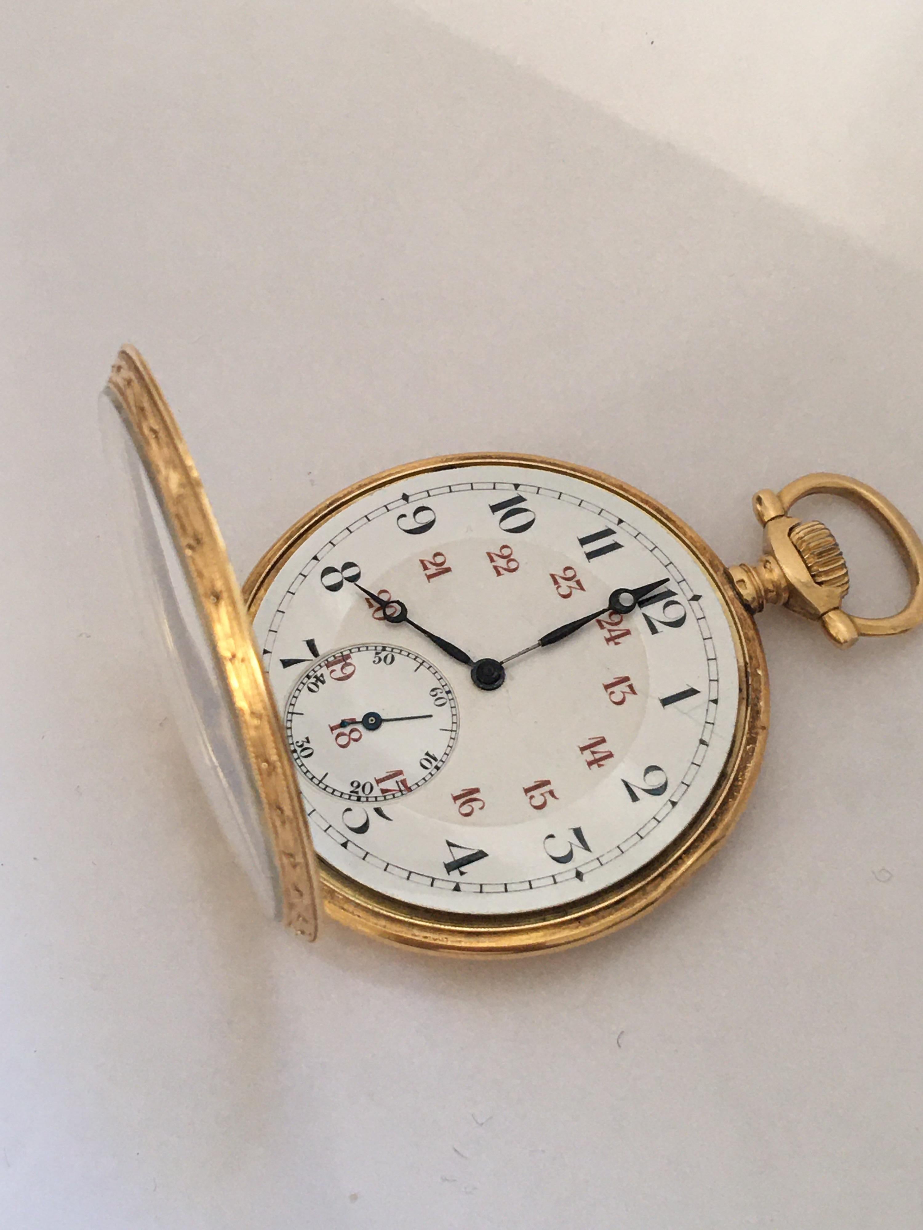 Antique 18 Karat Gold Stem-Wind Dress / Pocket Watch For Sale 6