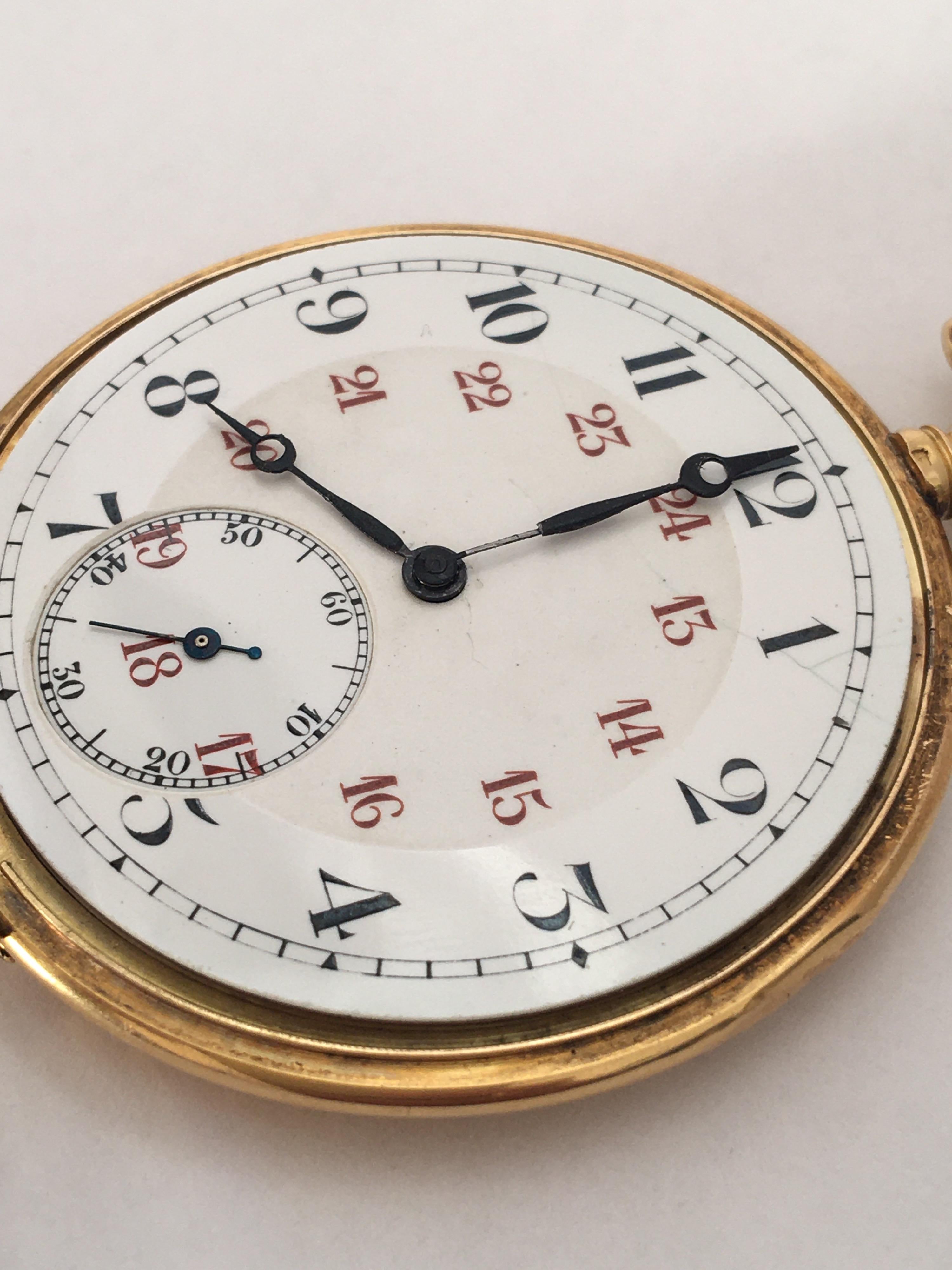 Antique 18 Karat Gold Stem-Wind Dress / Pocket Watch For Sale 7
