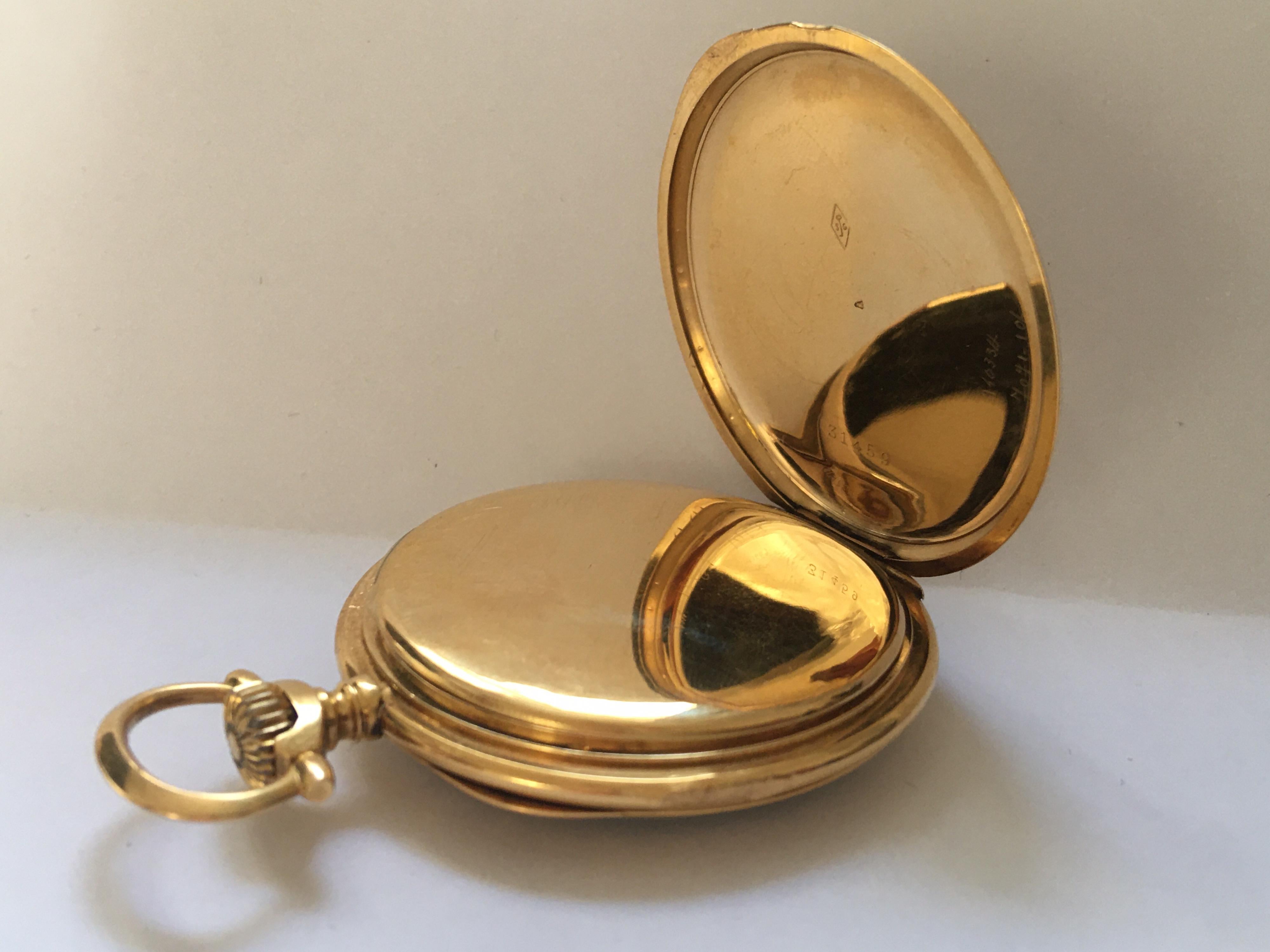 Antique 18 Karat Gold Stem-Wind Dress / Pocket Watch In Good Condition For Sale In Carlisle, GB