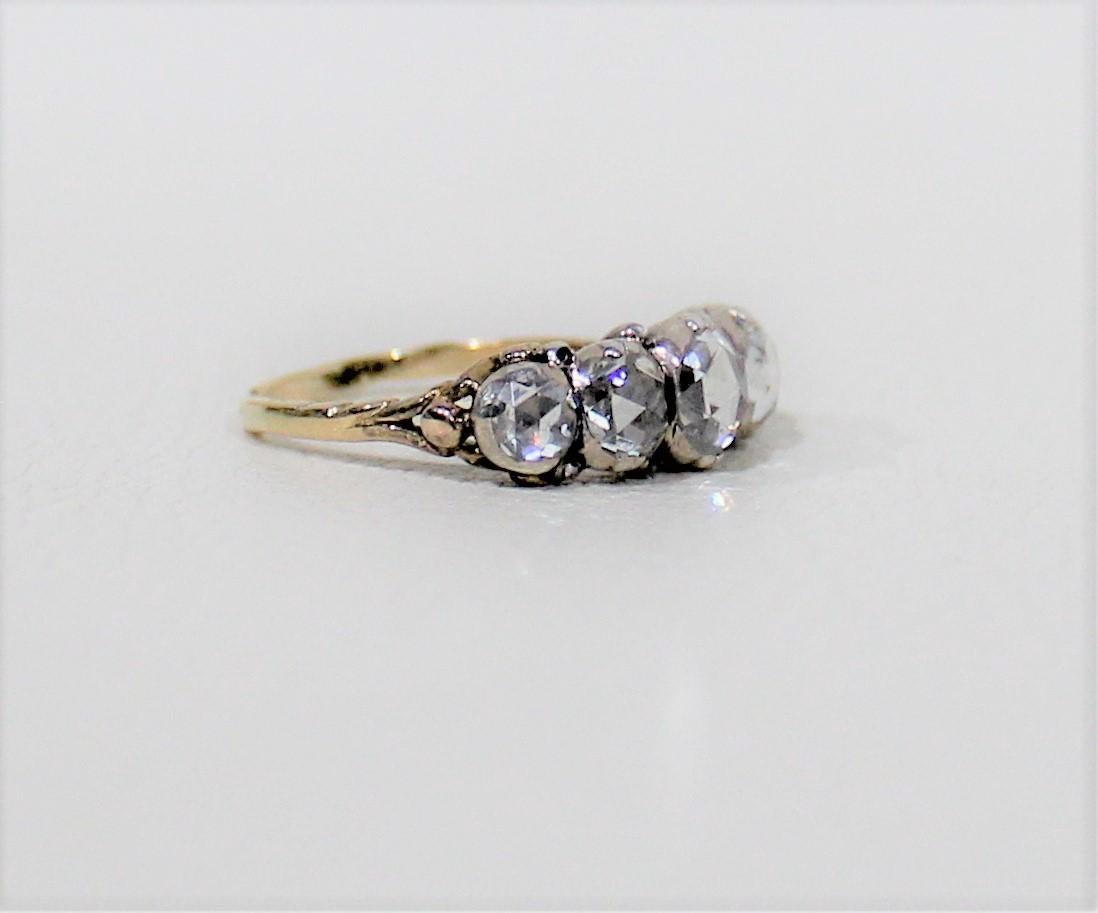 Antique 18-Karat Ladies Gold and Diamond Ring For Sale 1