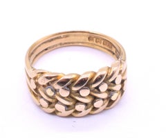 Antique 18 Karat Plaited Keeper or Illusion Band, Hallmarked Birmingham, 1886