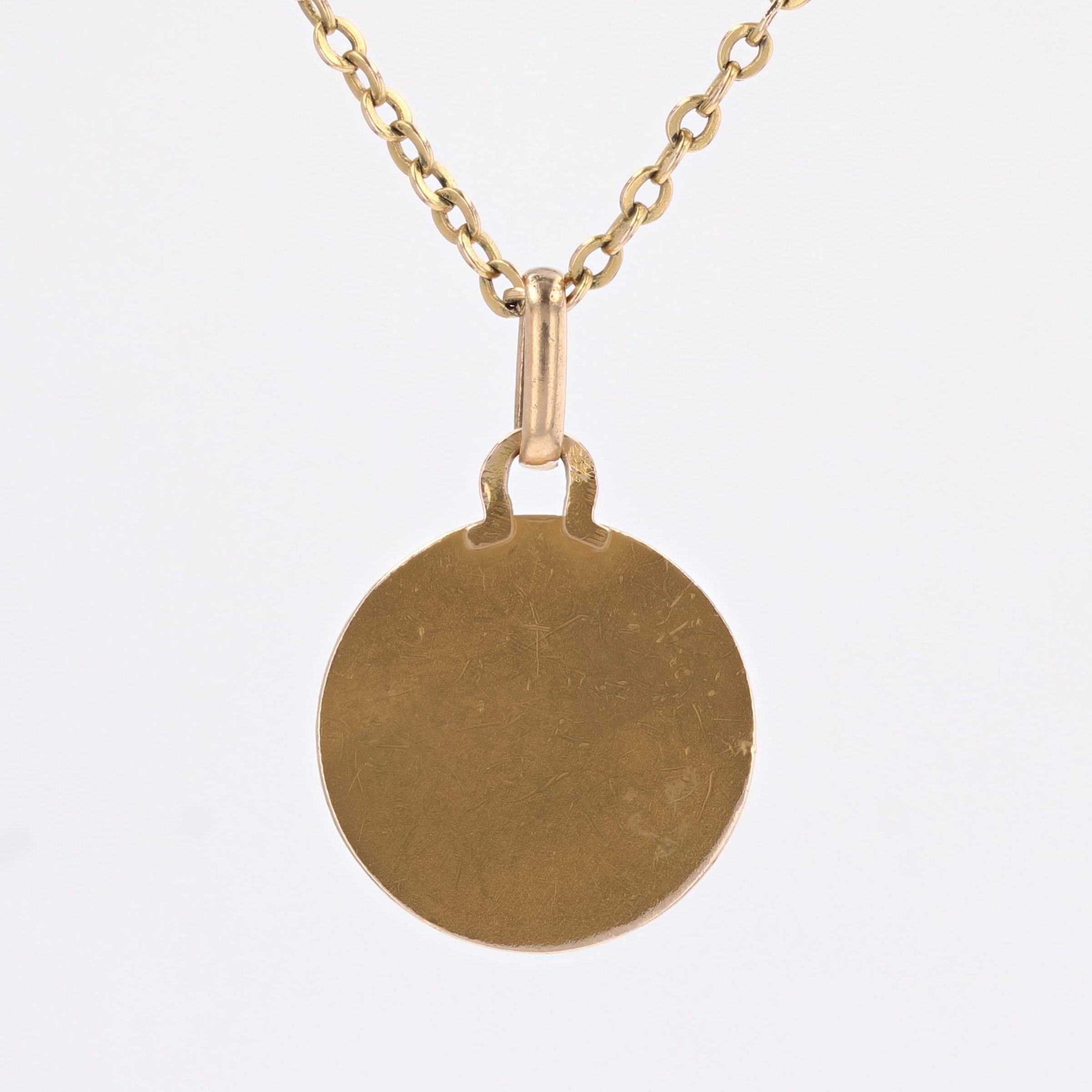 Antique 18 Karat Rose Gold Cherub Medal Pendant For Sale 3