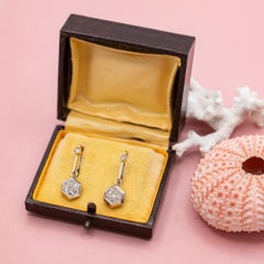 Antique 18 karat solid gold fine jewelry - early Art Deco earrings