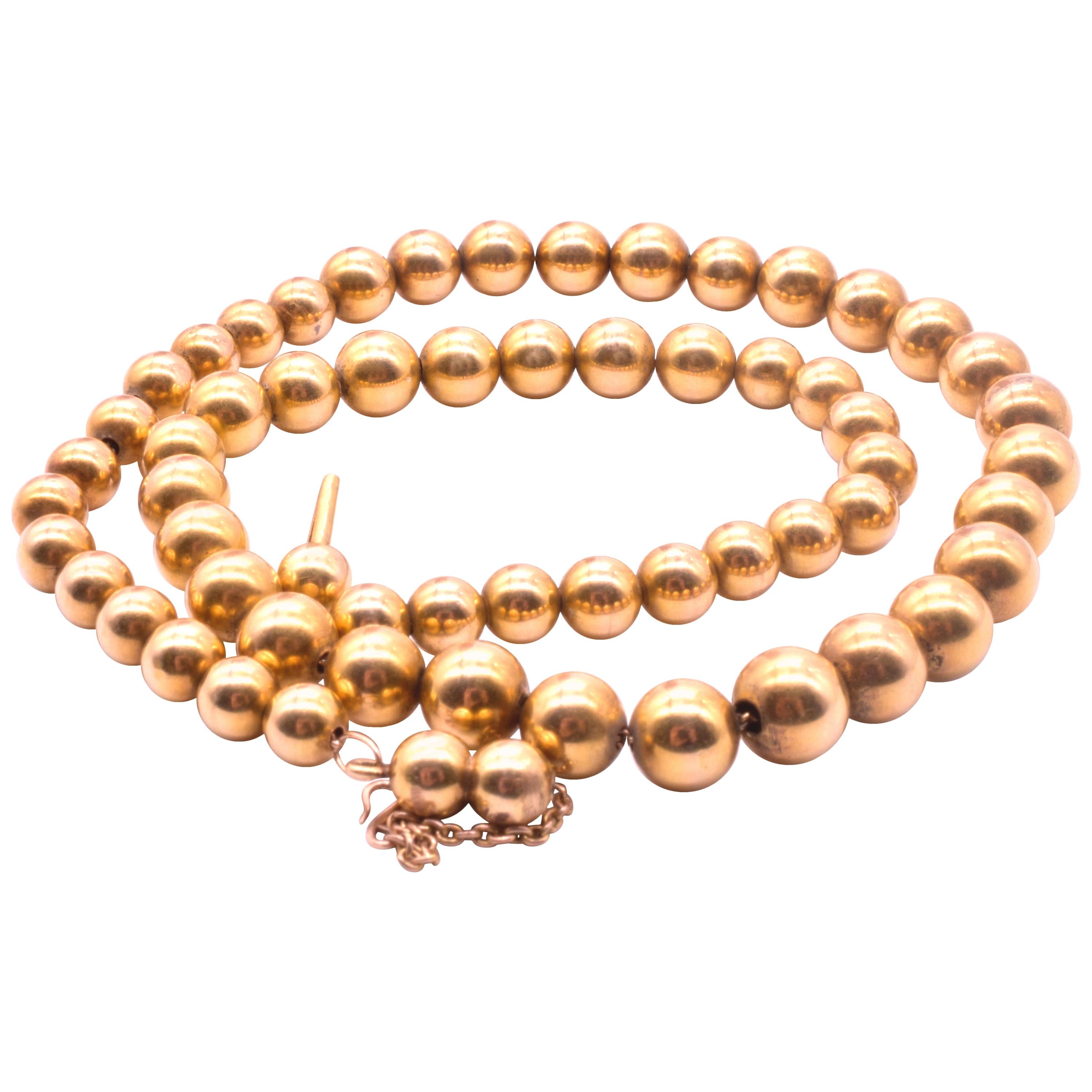 Antikes viktorianisches Perlenkragen aus 18 Karat, um 1860 im Angebot