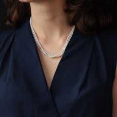 Antique 18 Karat Yellow Gold Clasp Three Row Cultured Pearl Necklace