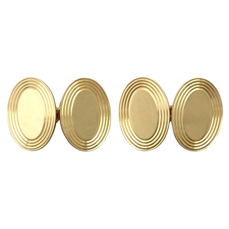 Antique 18 Karat Yellow Gold Cufflinks For Sale at 1stDibs