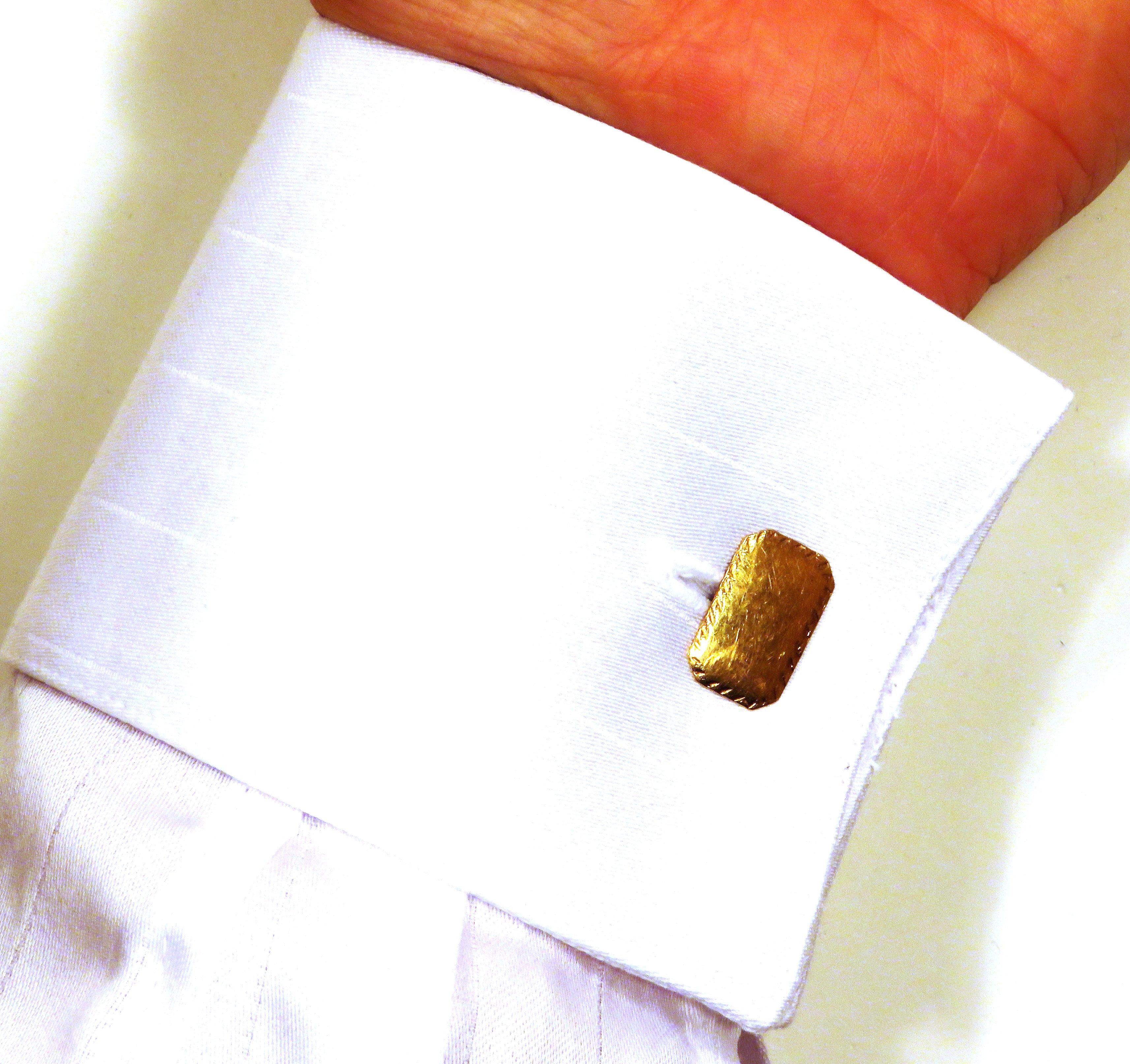 Retro Antique 18 Karat Yellow Gold Cufflinks Handcrafted in Italy