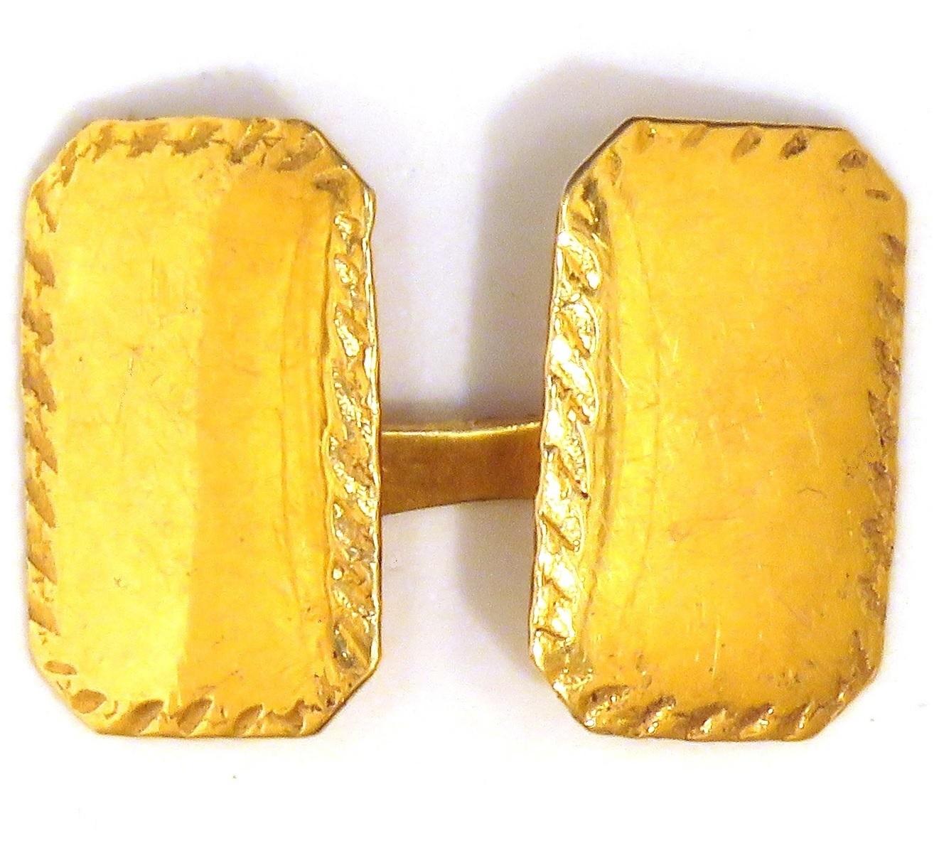 Antique 18 Karat Yellow Gold Cufflinks Handcrafted in Italy In Good Condition In Milano, IT