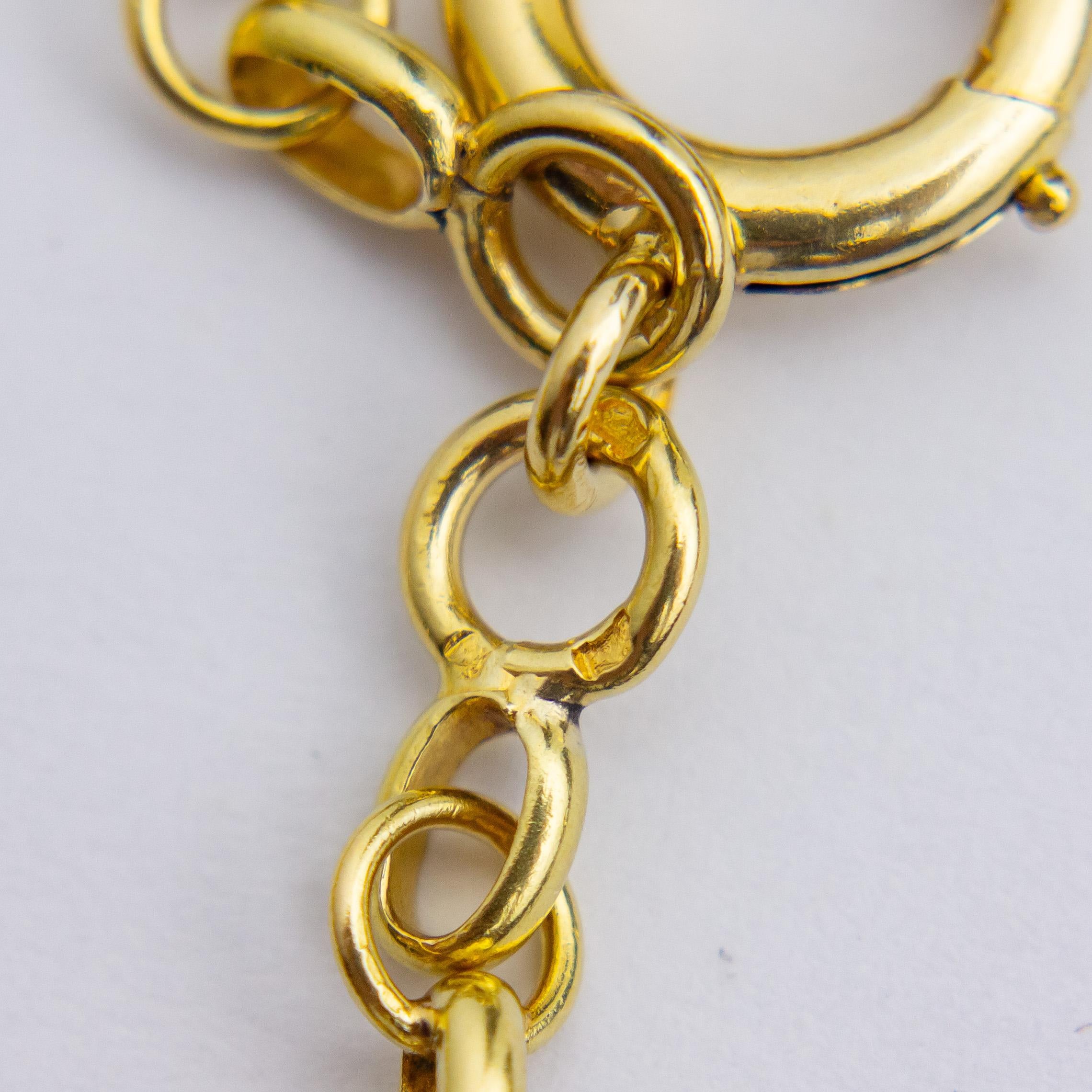 Chaîne de garde française ancienne en or jaune 18 carats en vente 1