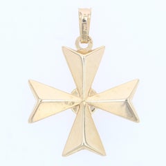Antique 18 Karat Yellow Gold Maltese Cross Pendant