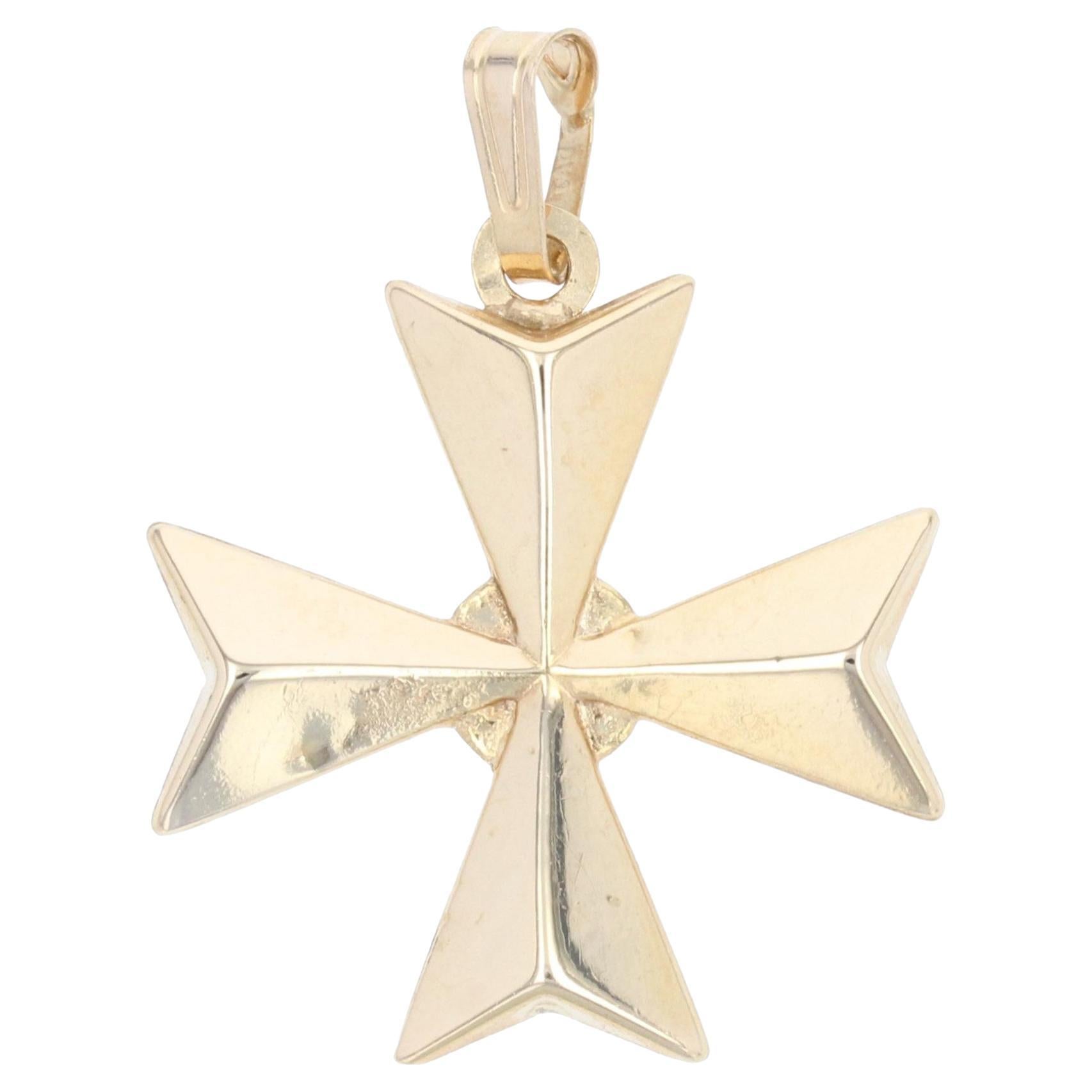 Antique 18 Karat Yellow Gold Maltese Cross Pendant