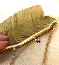 Antiguo Bolso Vintage de Oro Amarillo de 18 Kilates