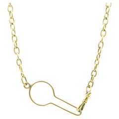 Antike 18 Karat Gelbgold Uhrenkette Hunde-Clasp Stapelbare Choker-Halskette