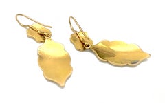 Pendientes Colgantes Oro 18K Antiguo Bailarinas Azul Pálido Esmalte Negro Blanco