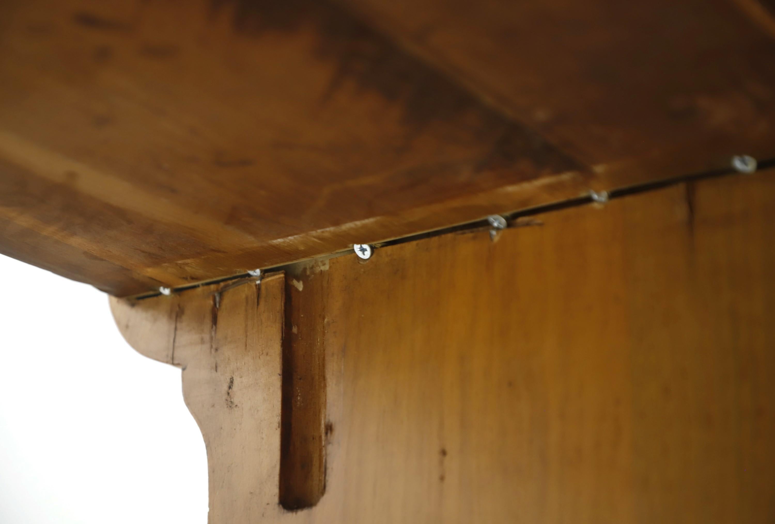 Antique 1800s 5 Ft Long Solid Oak Church Pew Light Stain 5