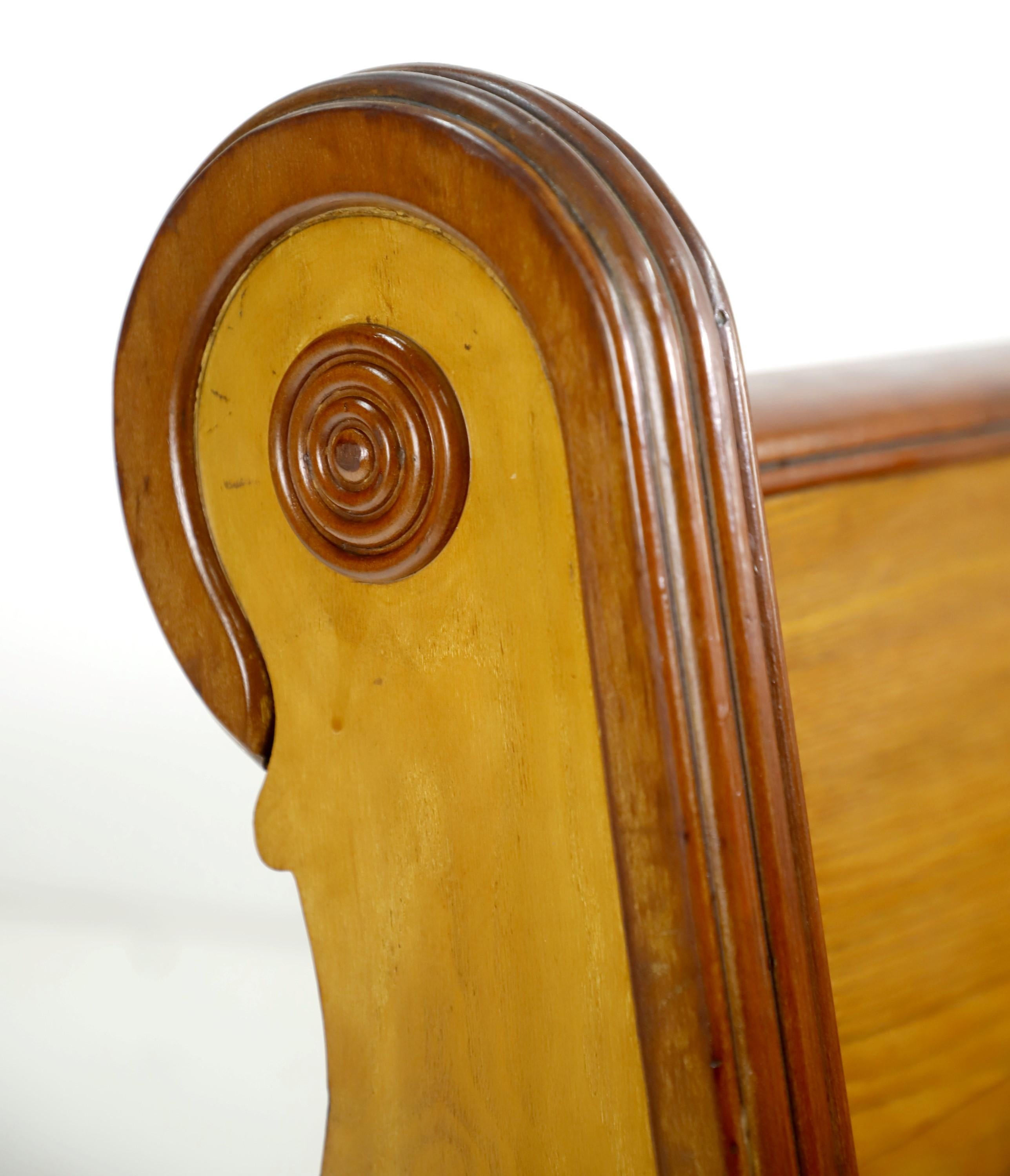 Carved Antique 1800s 5 Ft Long Solid Oak Church Pew Light Stain