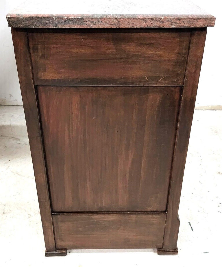Antique 1800s French Country Granite Top Chest Of Drawers Dresser