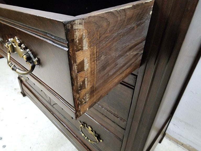 Antique 1800s French Country Granite Top Chest Of Drawers Dresser